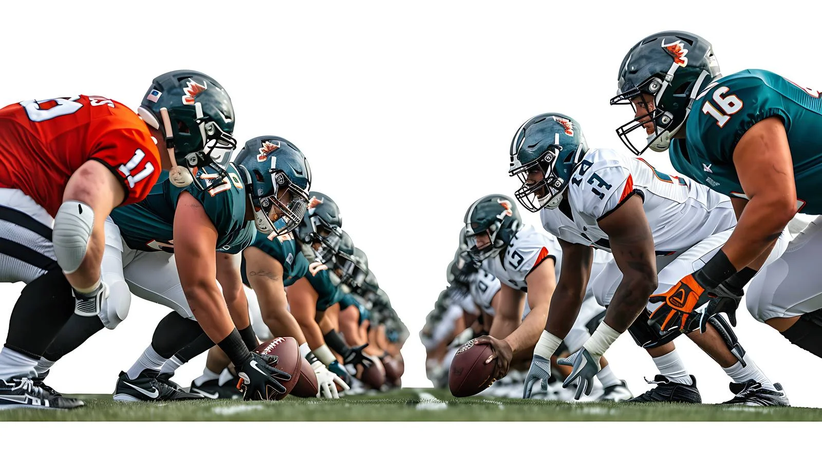 Football Players on Scrimmage Line — free download from Dotvec