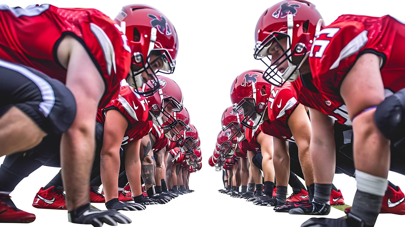 Focused American Football Players at Kickoff — free download from Dotvec