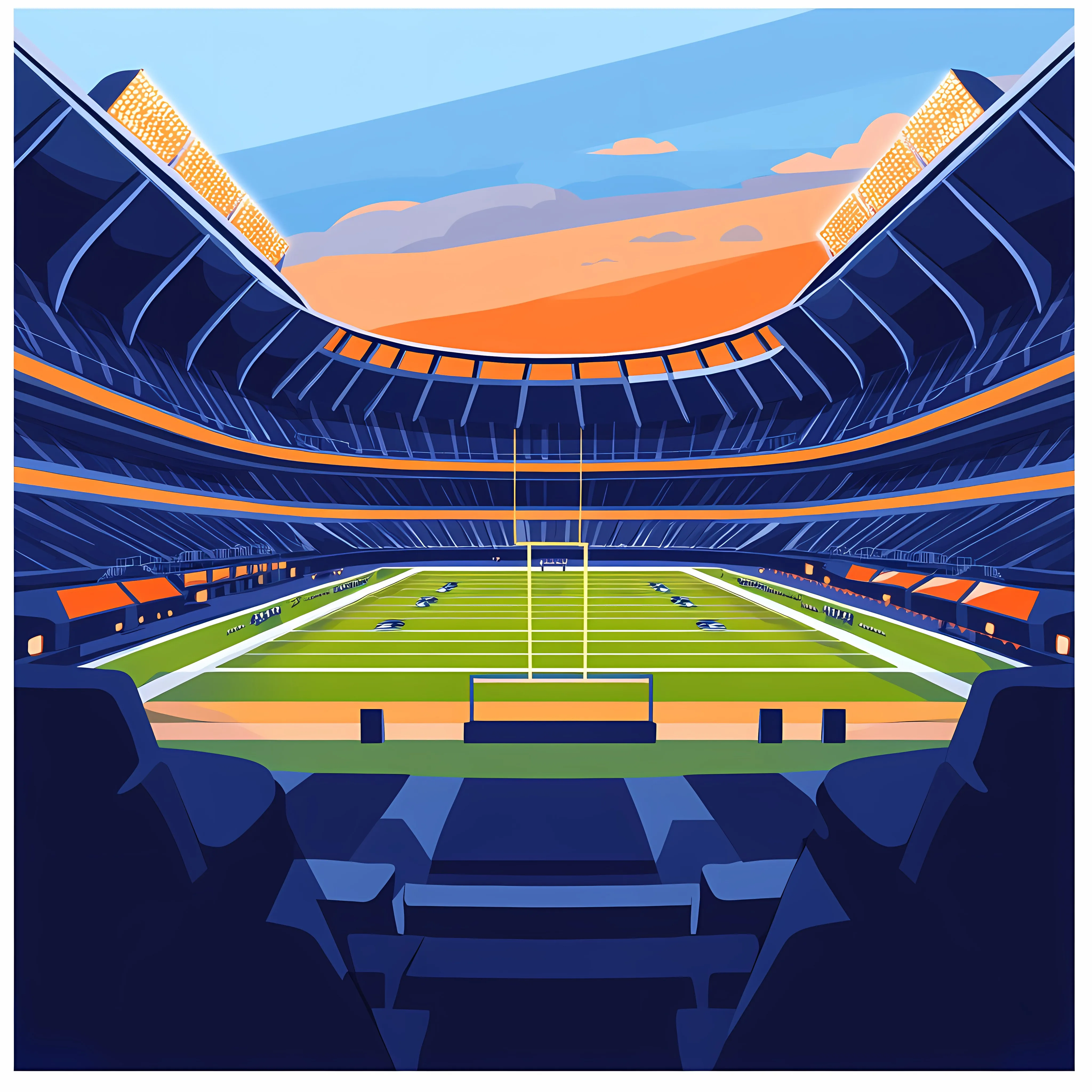 American Football Stadium Flat Vector Illustration — free download from Dotvec