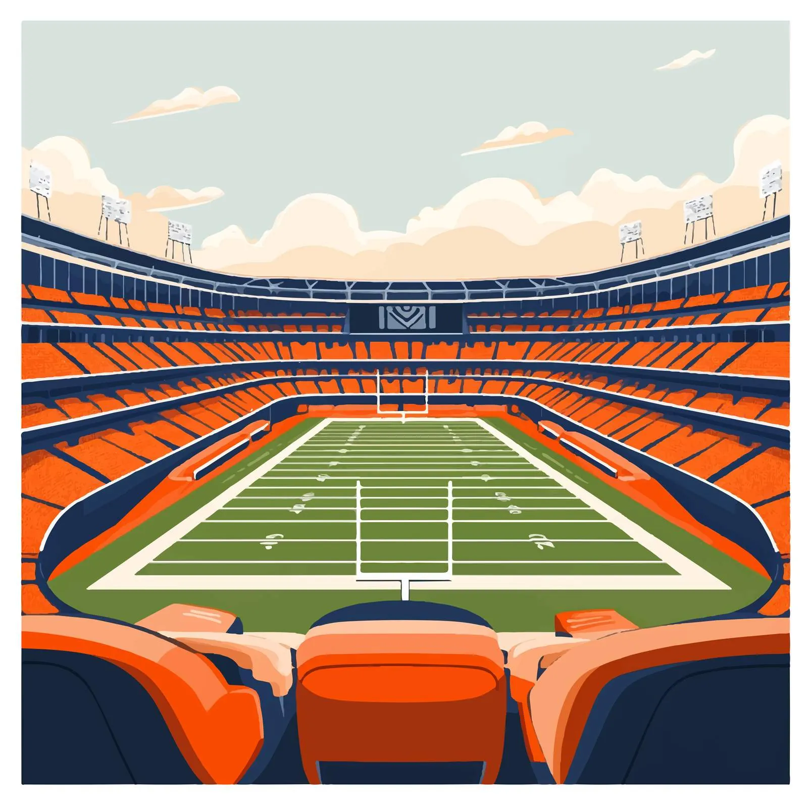 Flat Vector Illustration of American Football Stadium — free download from Dotvec