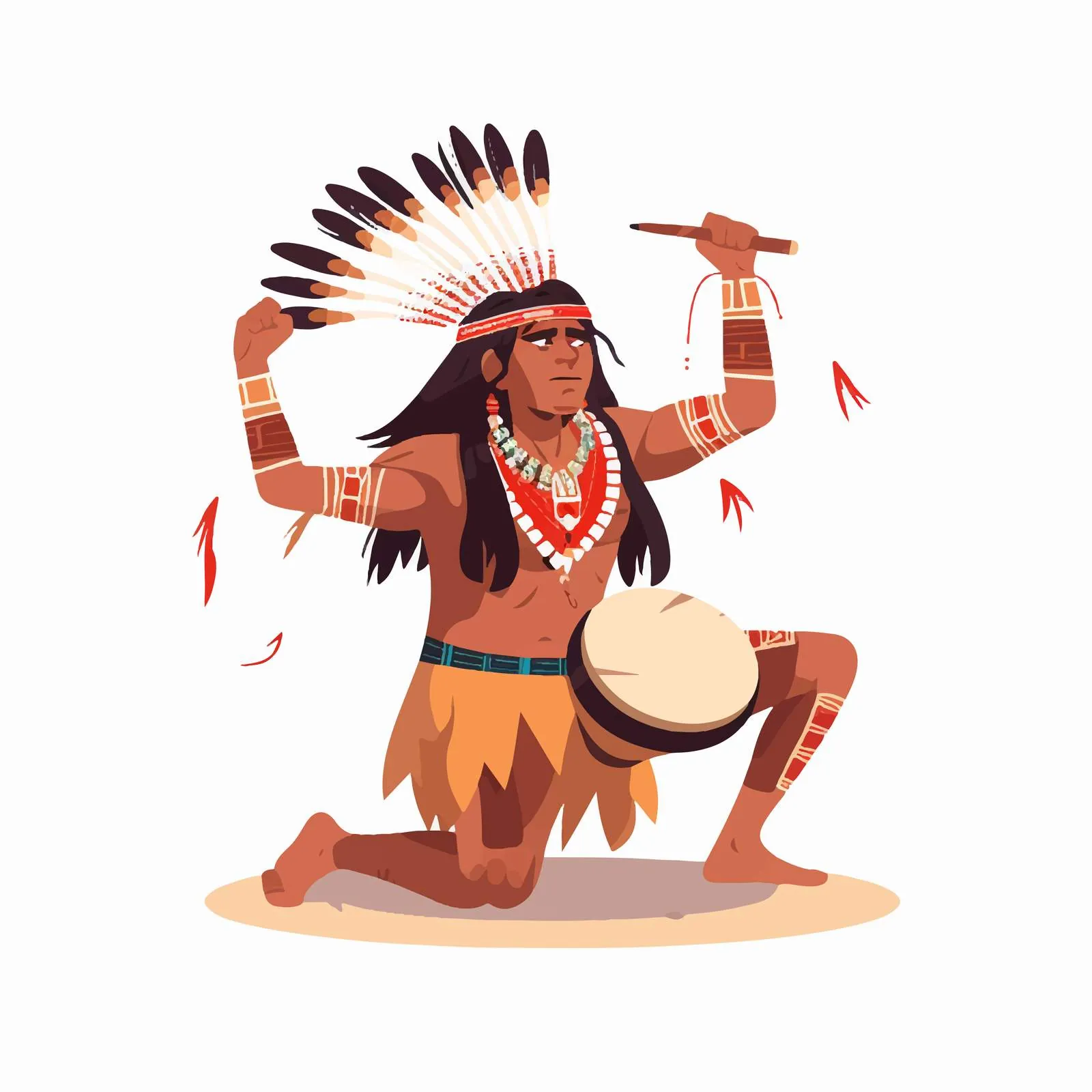 American Indian in Bearskin Ethnic Attire — free download from Dotvec