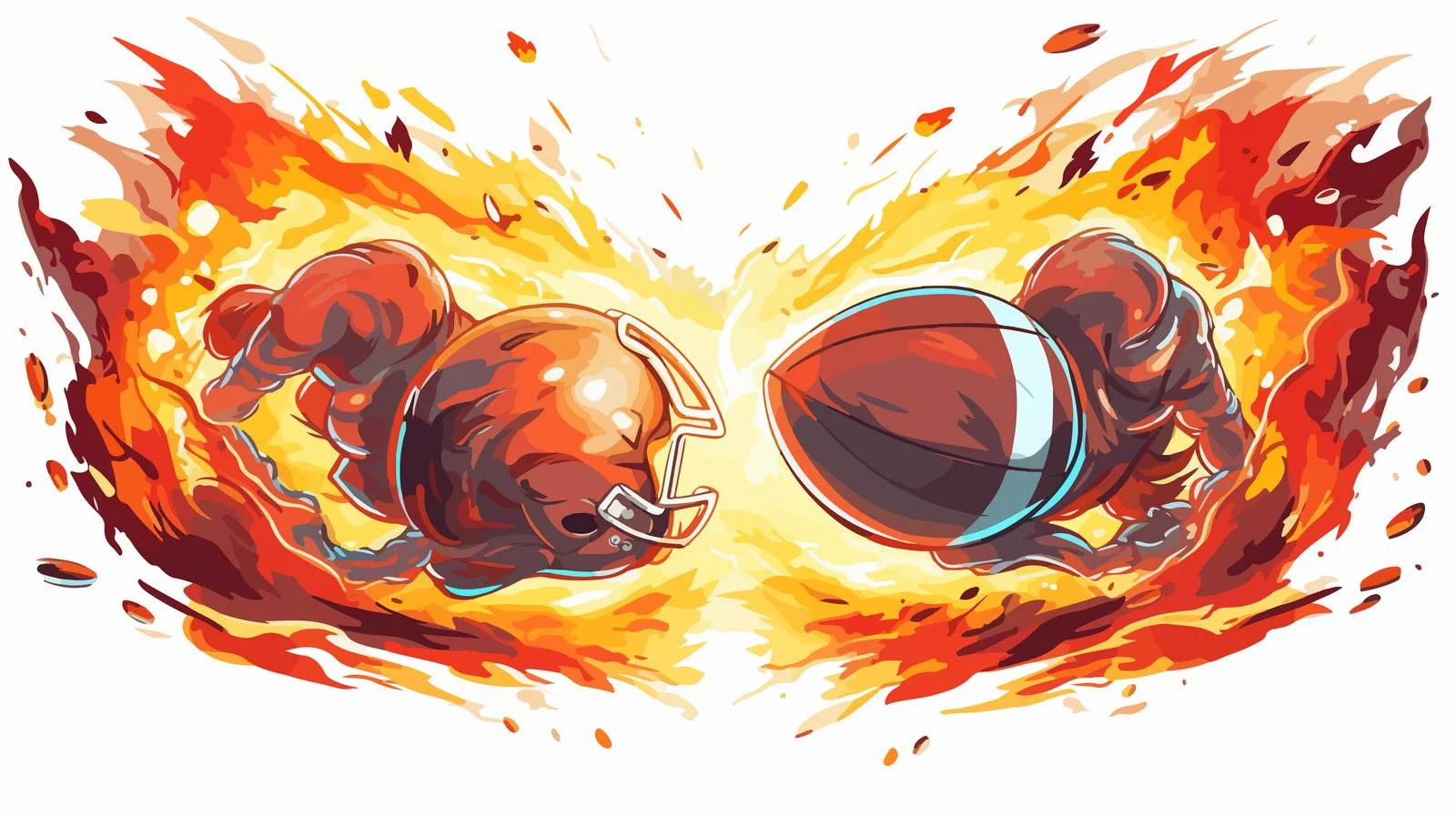 American Football Bursting Flames Image — free download from Dotvec