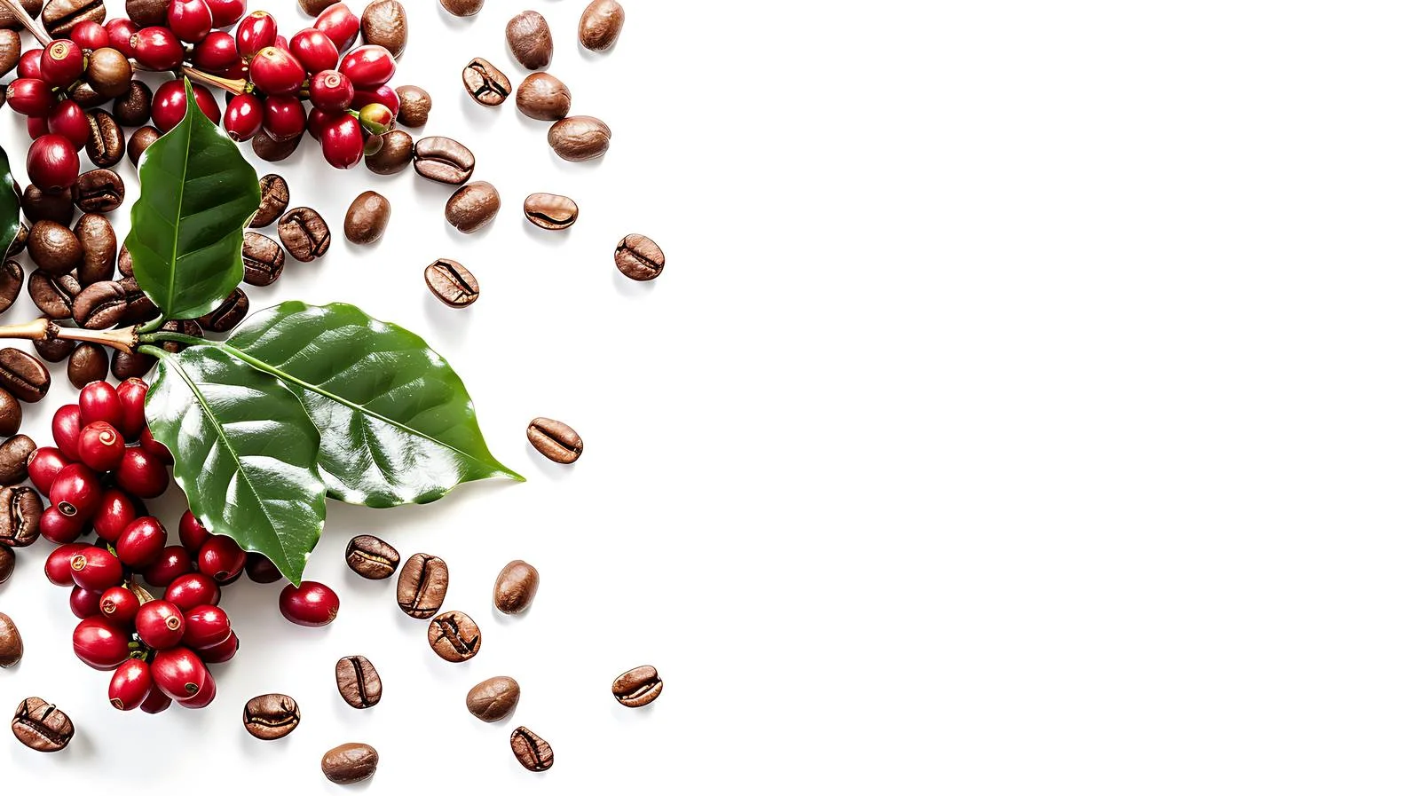 Vibrant Coffee Plant Among Roasted Beans — free download from Dotvec