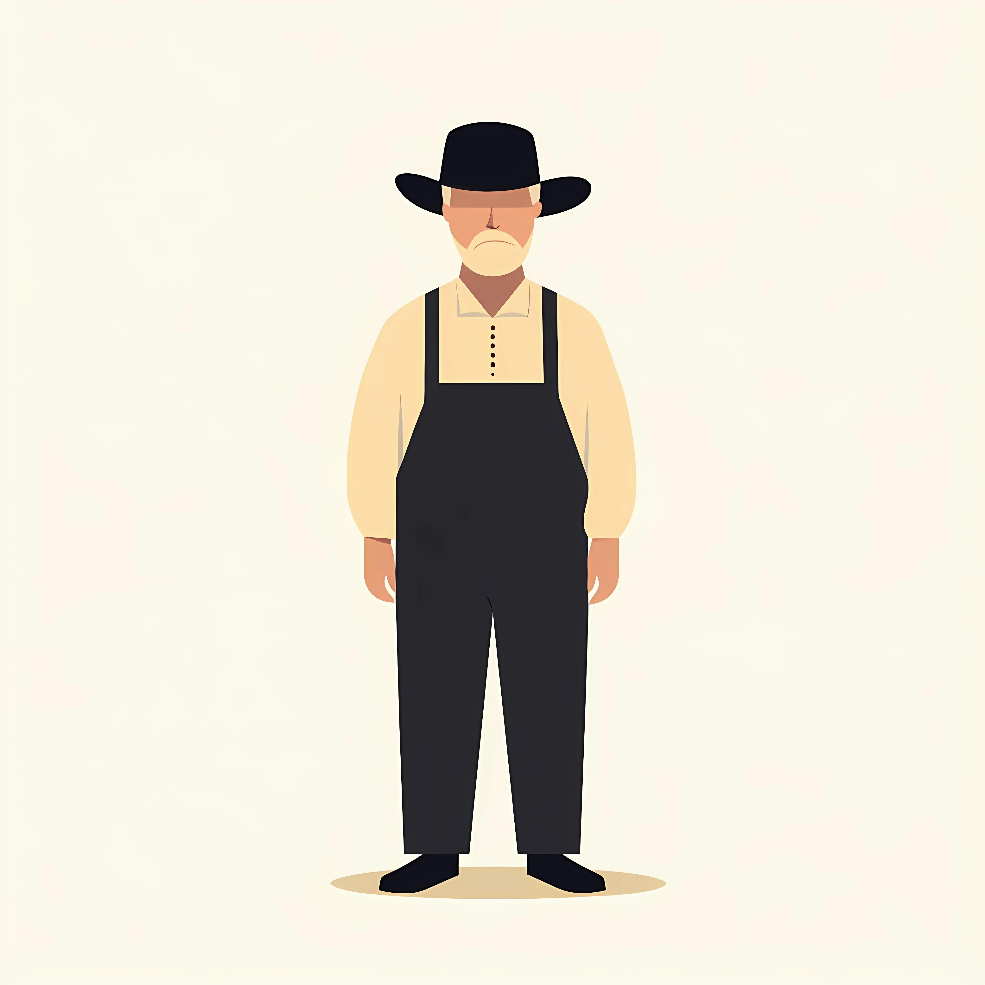 Amish Adult Man Flat Vector Illustration — free download from Dotvec