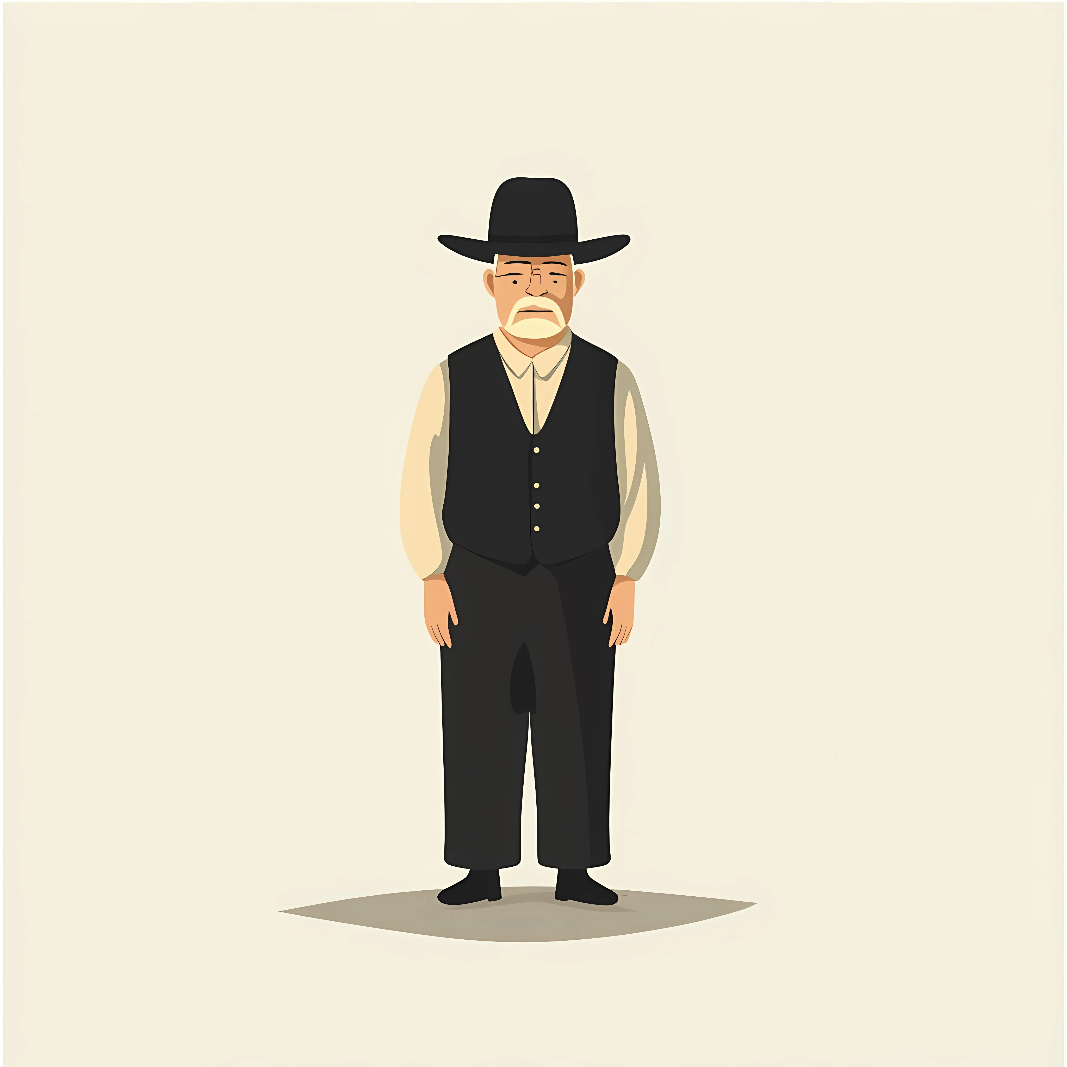 Amish Adult Man Character Vector Illustration — free download from Dotvec