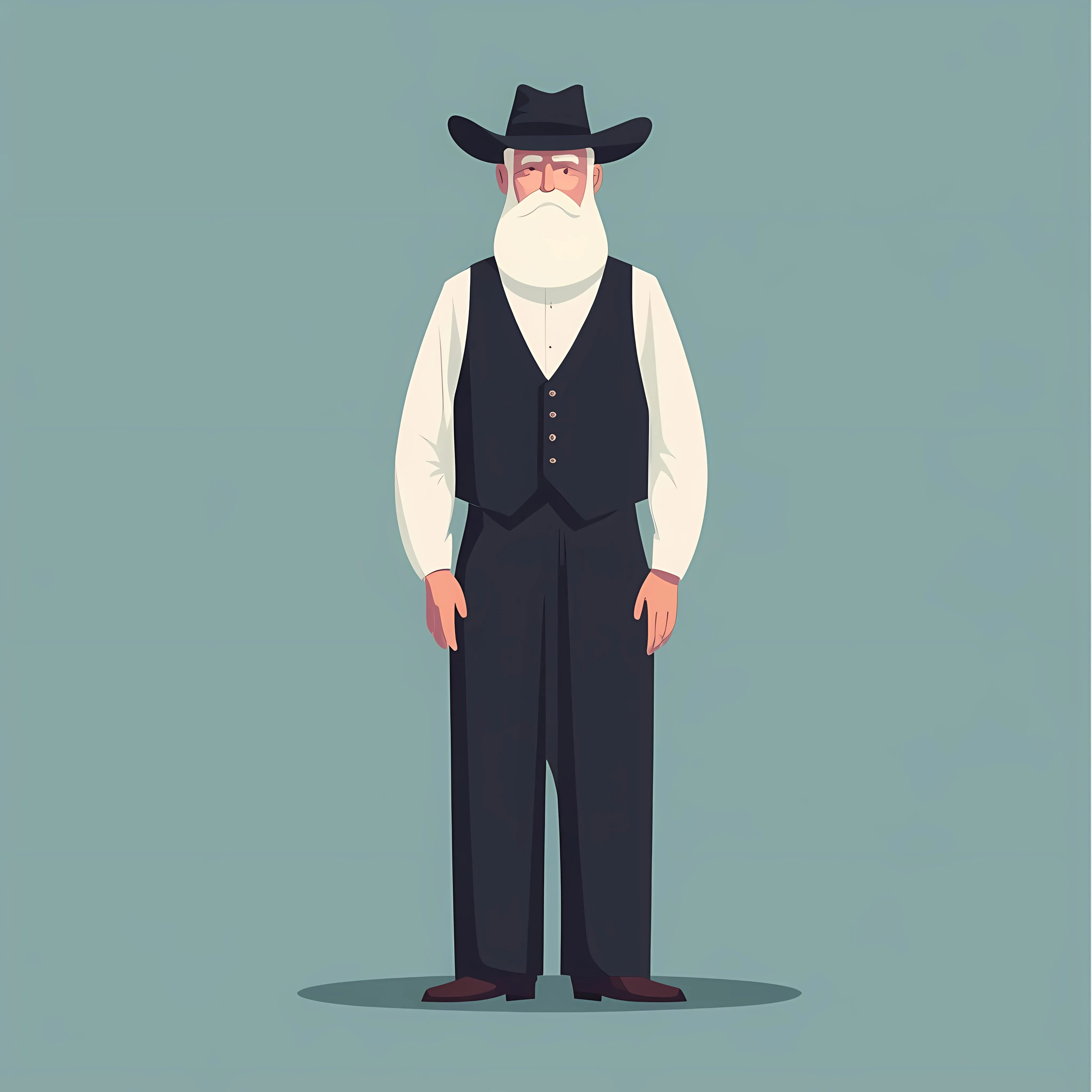 Amish Adult Man Character Vector Illustration — free download from Dotvec