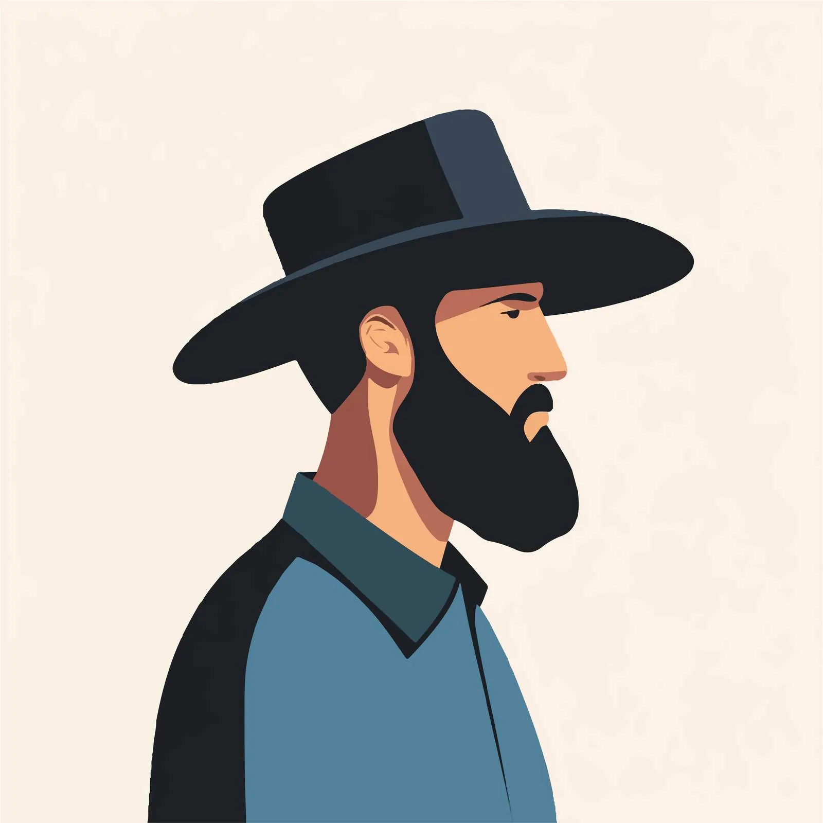 Amish Man Character Vector Illustration — free download from Dotvec