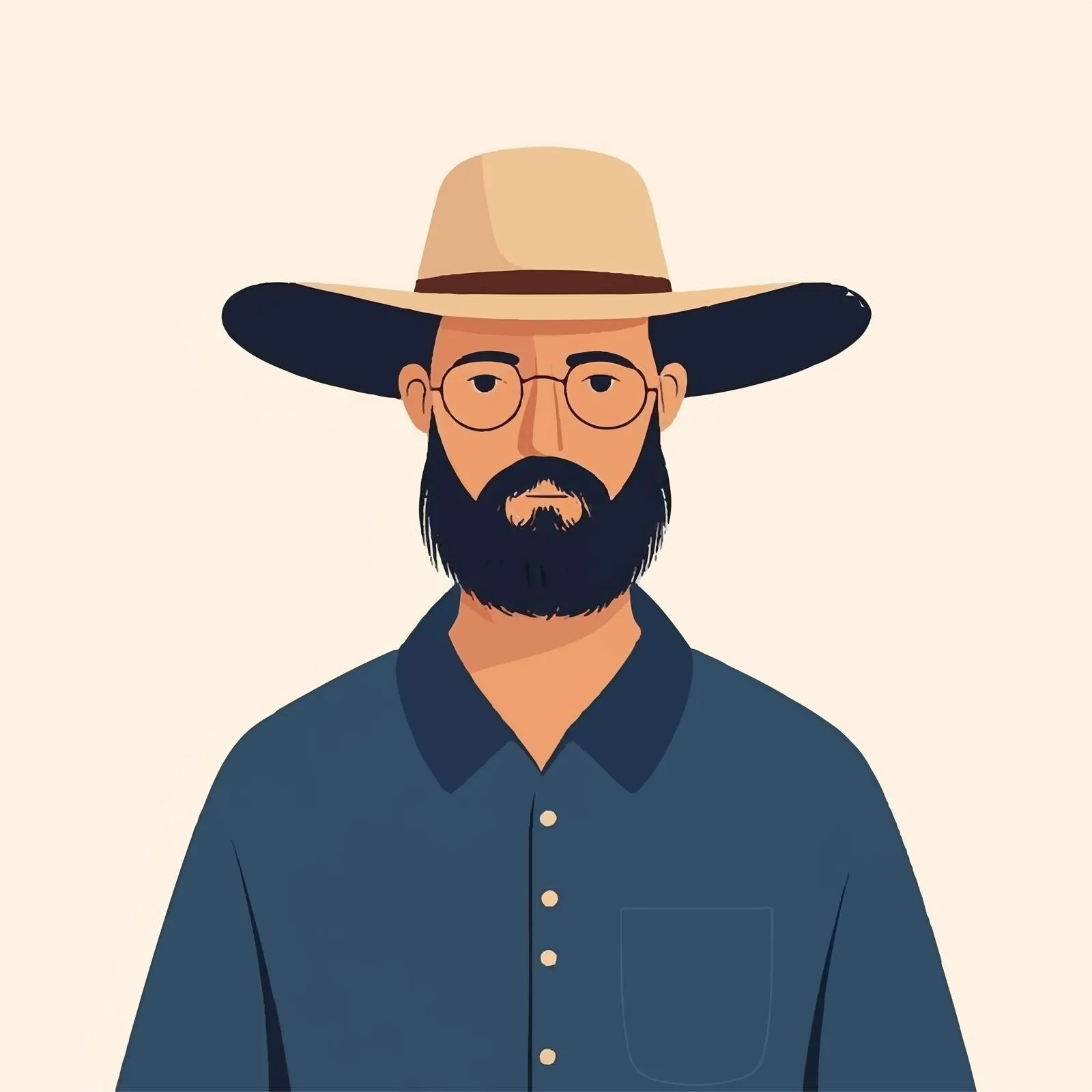Amish Man Character Flat Vector Illustration — free download from Dotvec