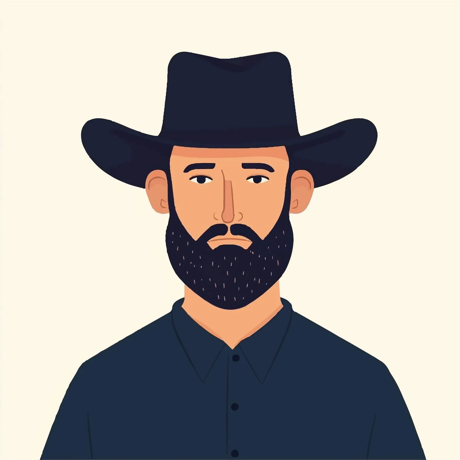 Amish Man Character Flat Vector Illustration — free download from Dotvec