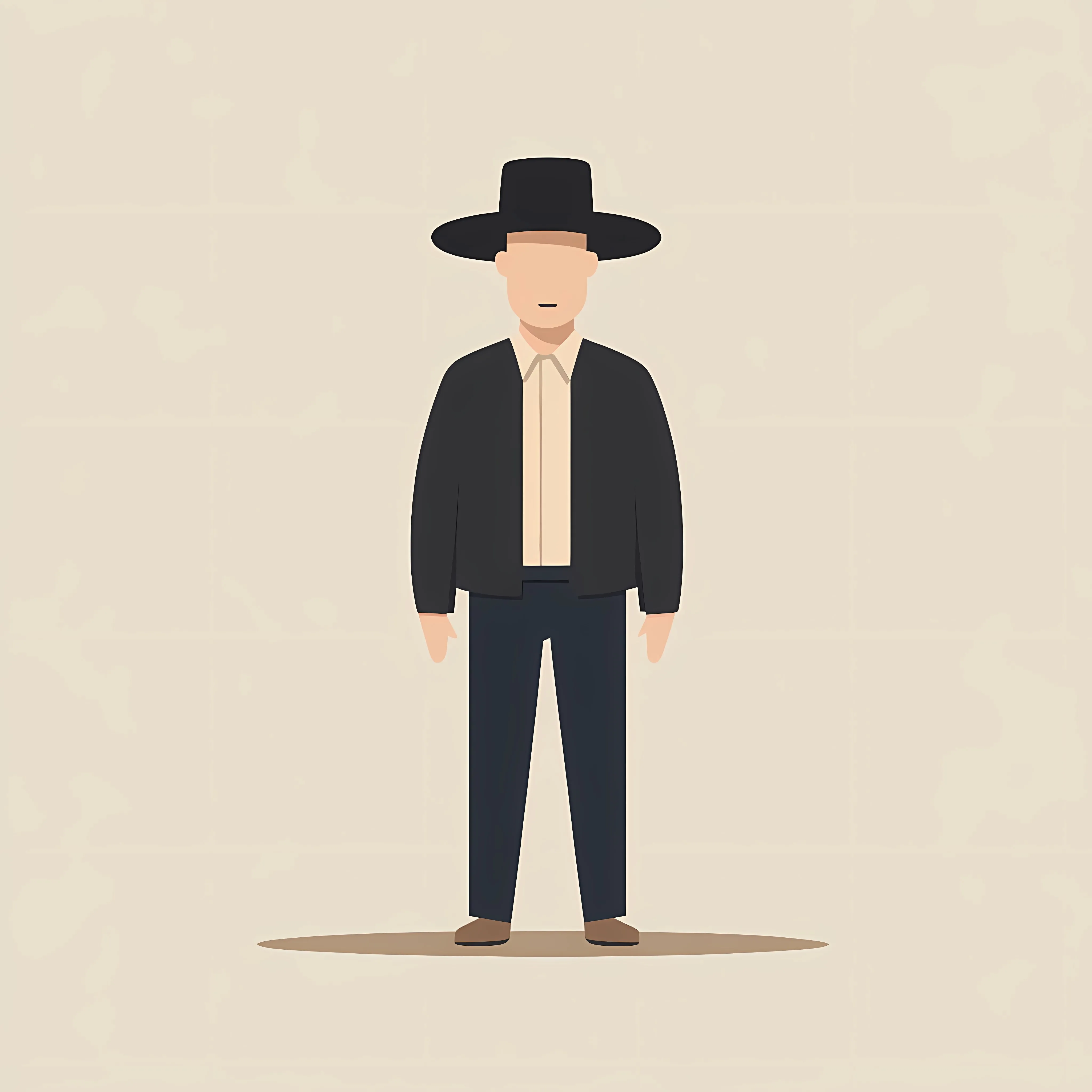 Amish Man Character Flat Vector Illustration — free download from Dotvec