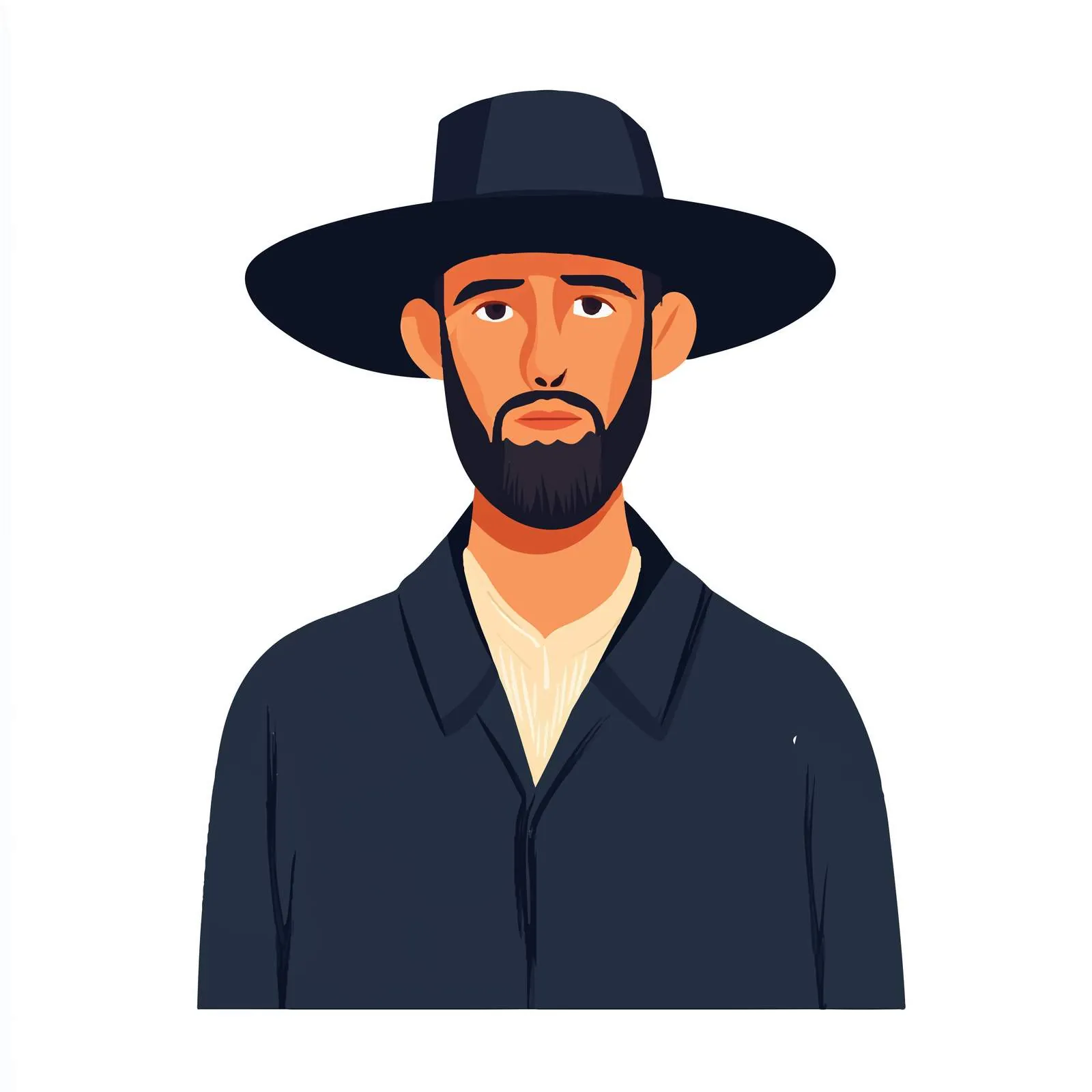 Amish Man in Traditional Clothing Vector Illustration — free download from Dotvec