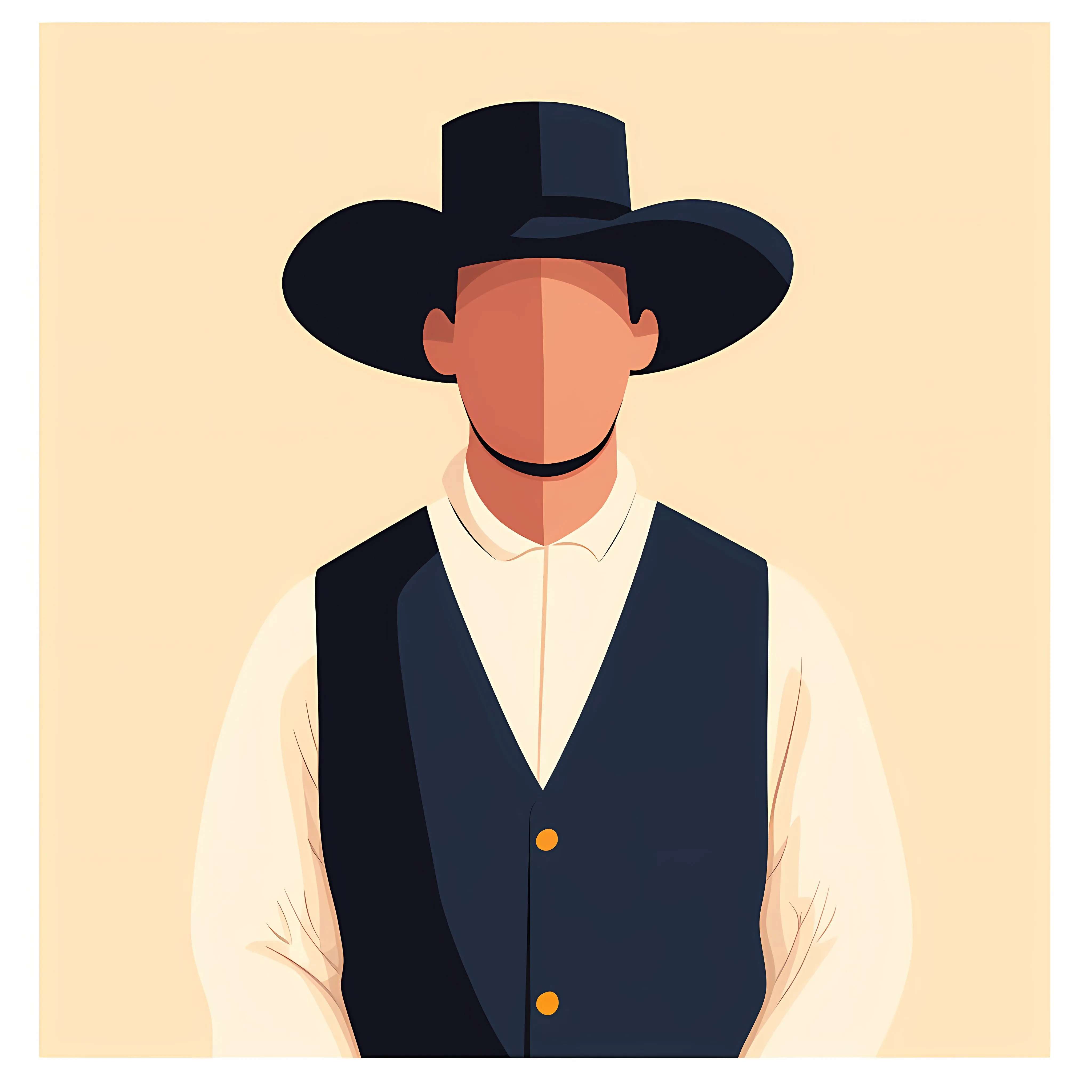 Amish Man in Traditional Clothing Vector Illustration – free historical costume image from Dotvec