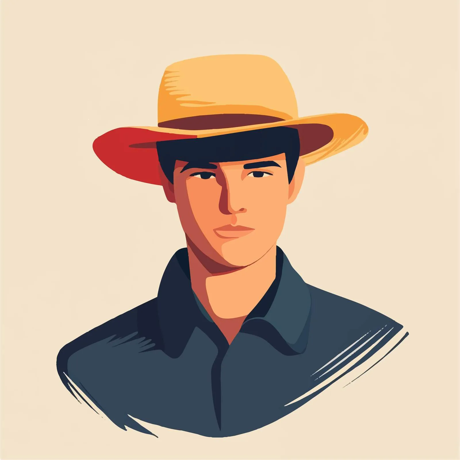 Amish Man Wearing Hat Flat Vector Illustration — free download from Dotvec