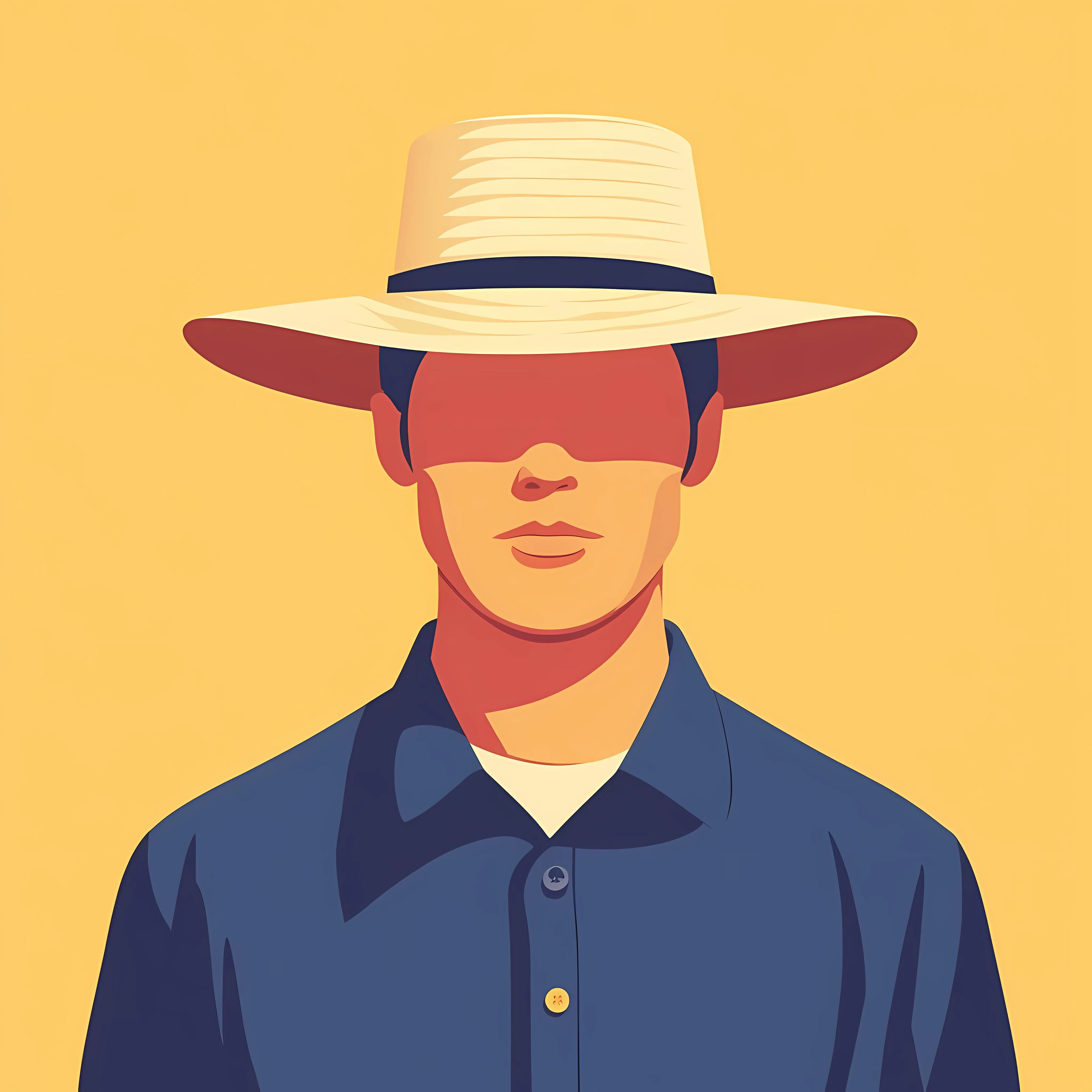 Amish Man in Hat Flat Vector Illustration — free download from Dotvec