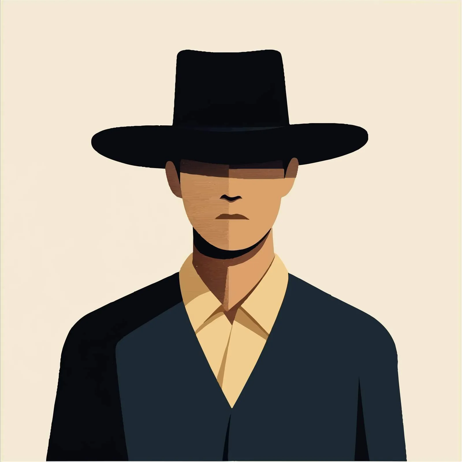 Amish Man in Hat Vector Illustration — free download from Dotvec