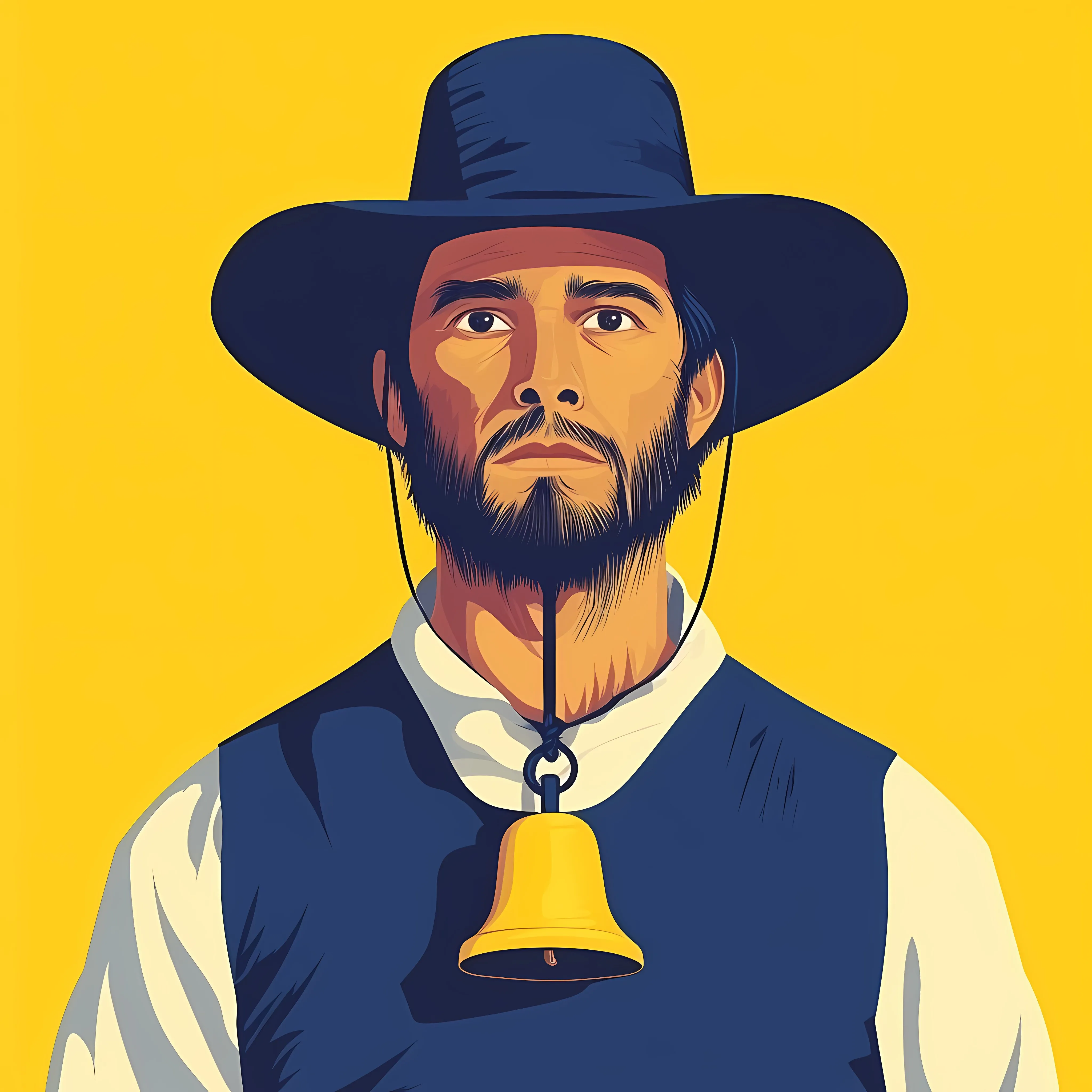 Amish Man with Bell Vector Illustration – free community values image from Dotvec