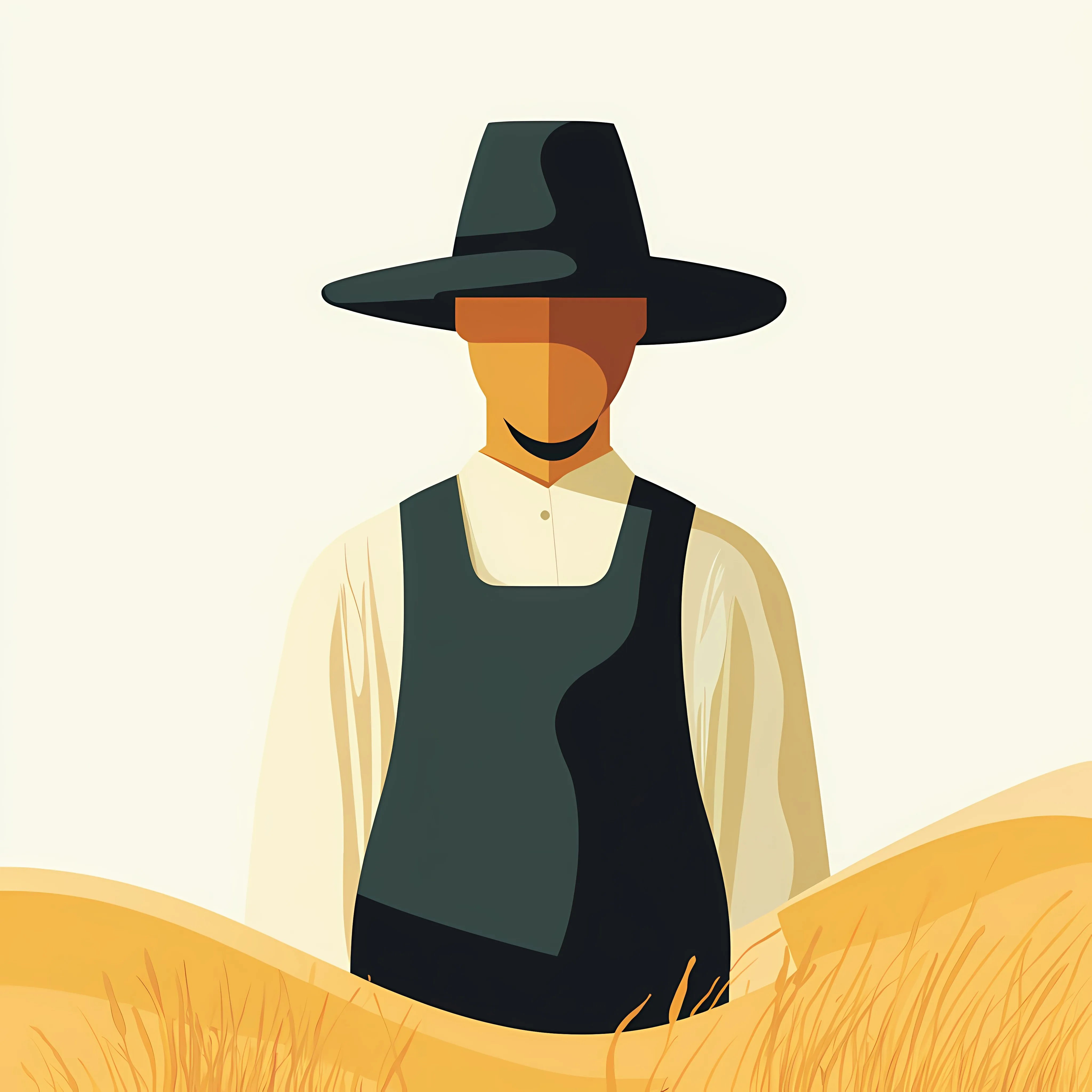 Amish Man with Bell Flat Vector Illustration – free community values image from Dotvec