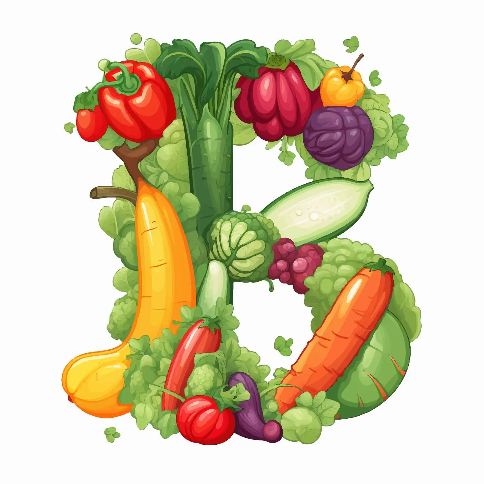 Vegetable Quantity and Number Illustration Vector — free download from Dotvec