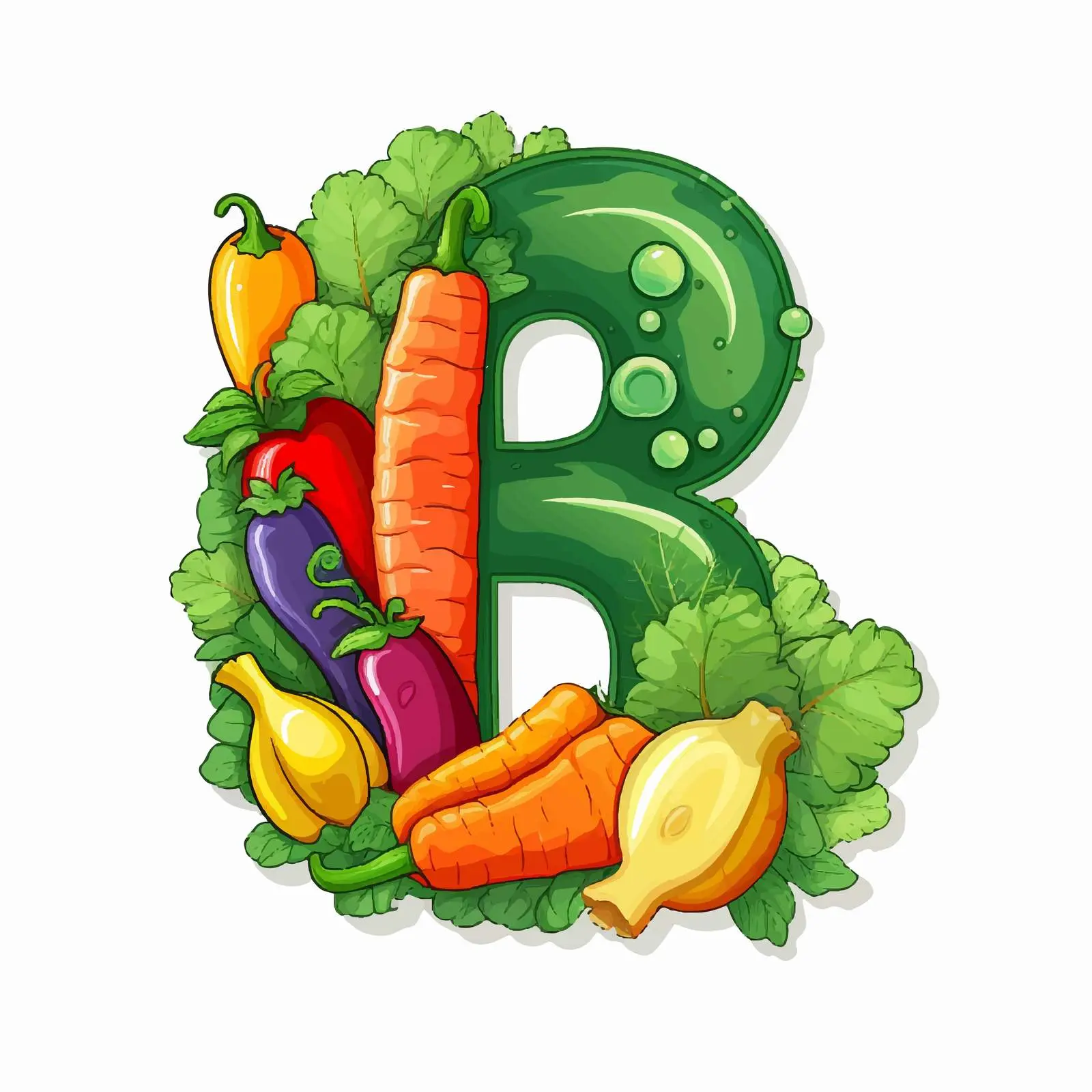 Vector Illustration of Vegetables and Numbers — free download from Dotvec