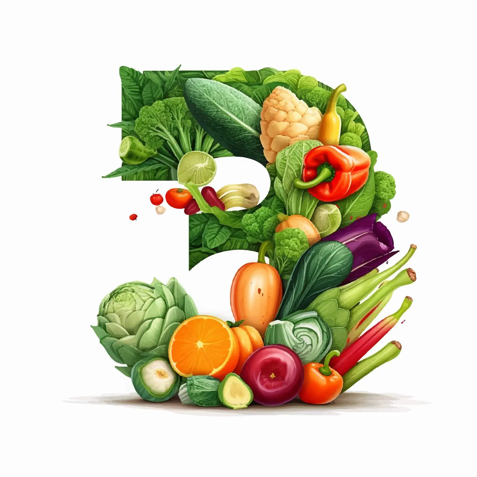 Vegetable Amount and Number Illustration Vector — free download from Dotvec