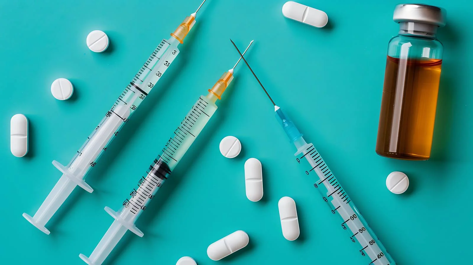 Medical Supplies on Turquoise Background — free download from Dotvec