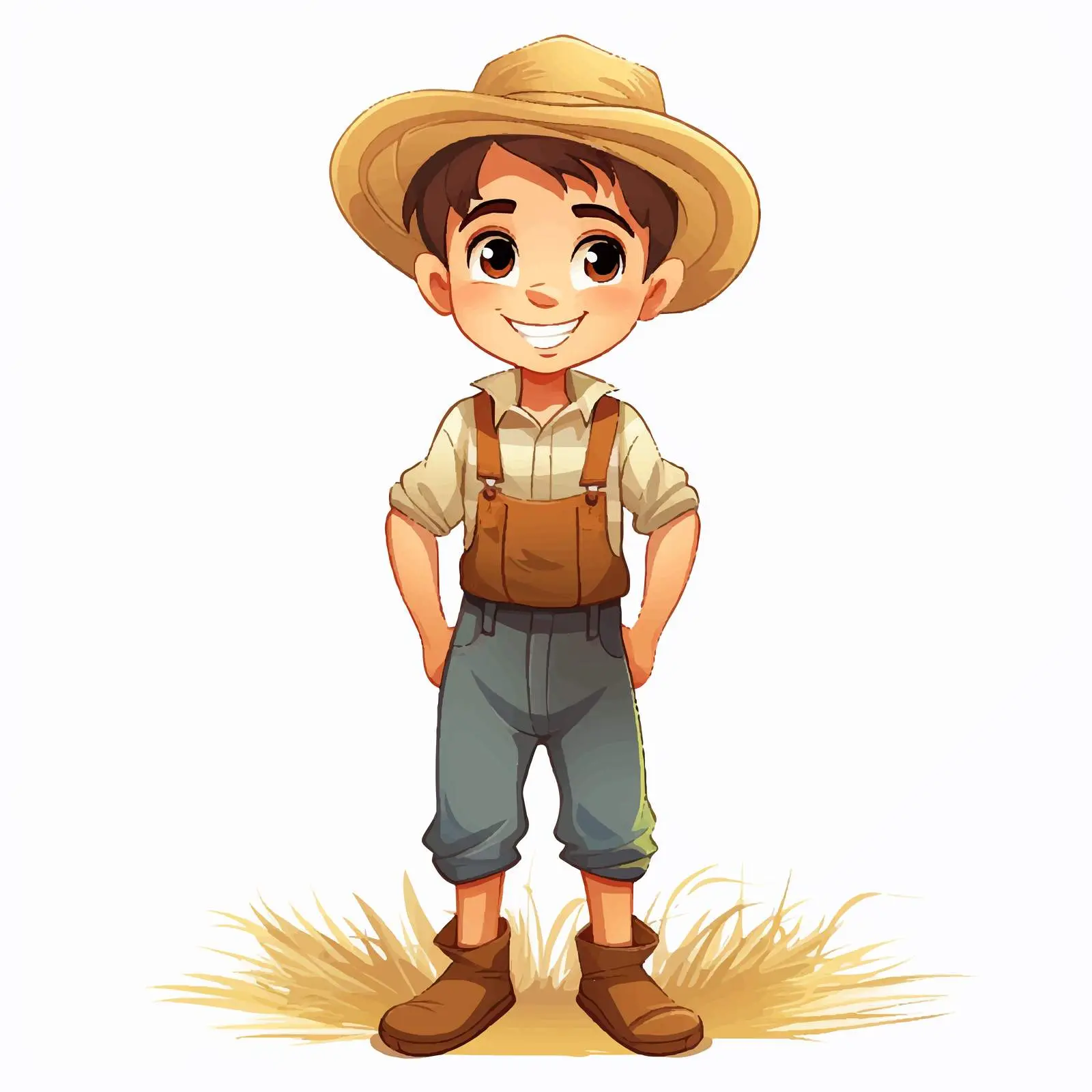 Charming Farmer Boy Vector Illustration — free download from Dotvec