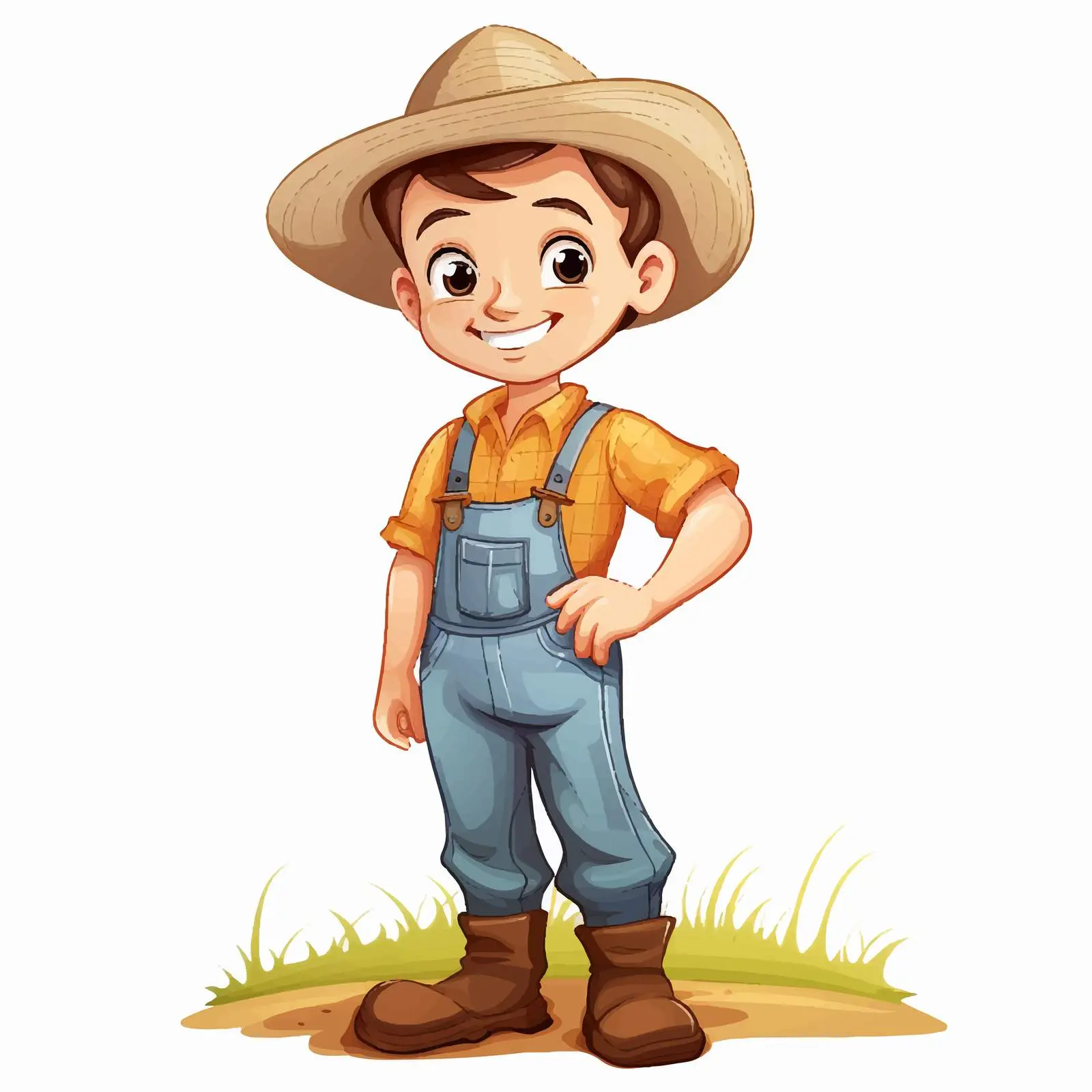 Charming Vector Illustration of a Farmer Boy — free download from Dotvec