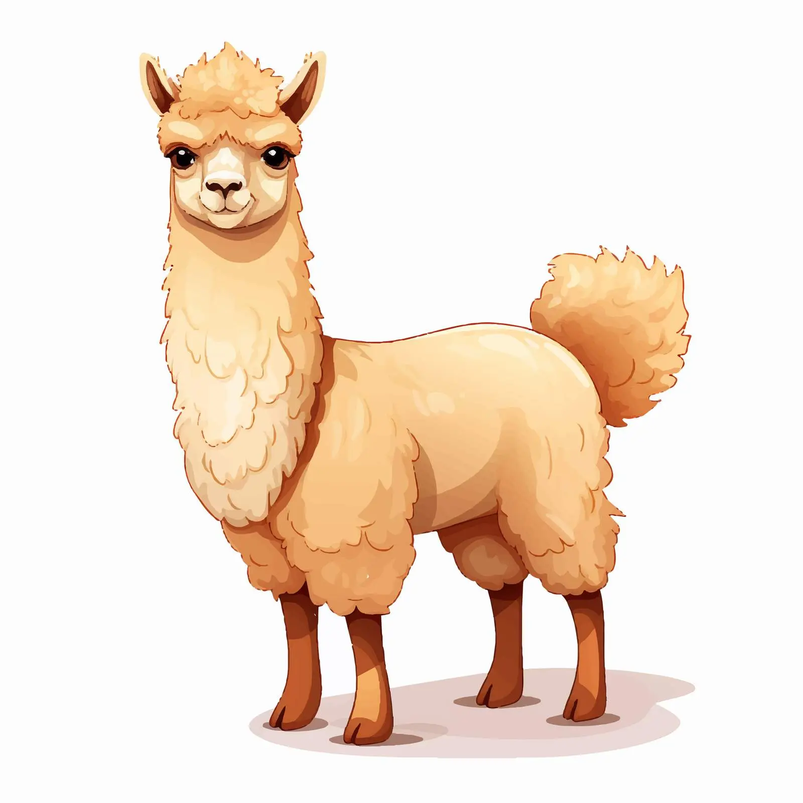 Cute Alpaca Illustration on White Background — free download from Dotvec