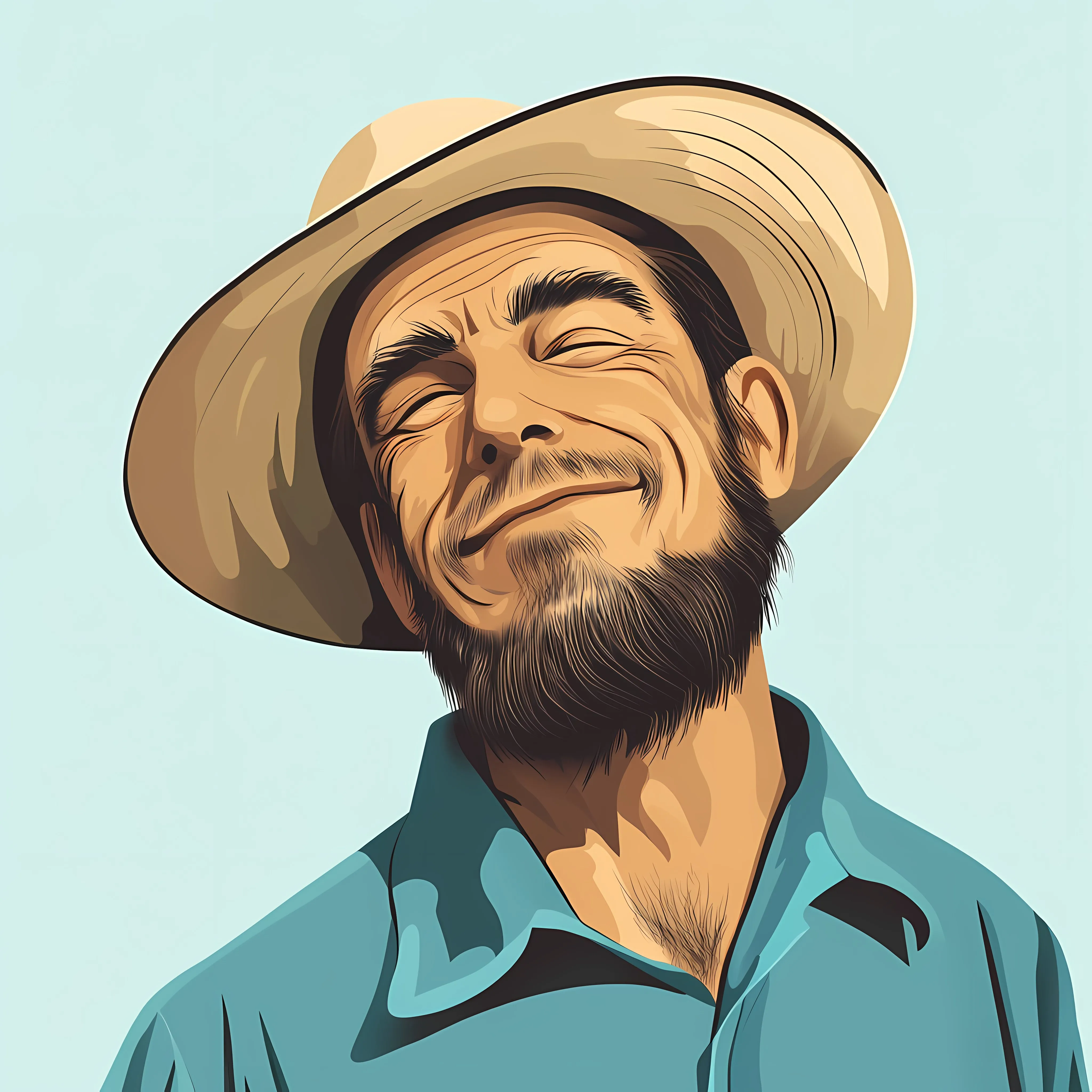 Amish Man Winking Flat Vector Illustration — free download from Dotvec