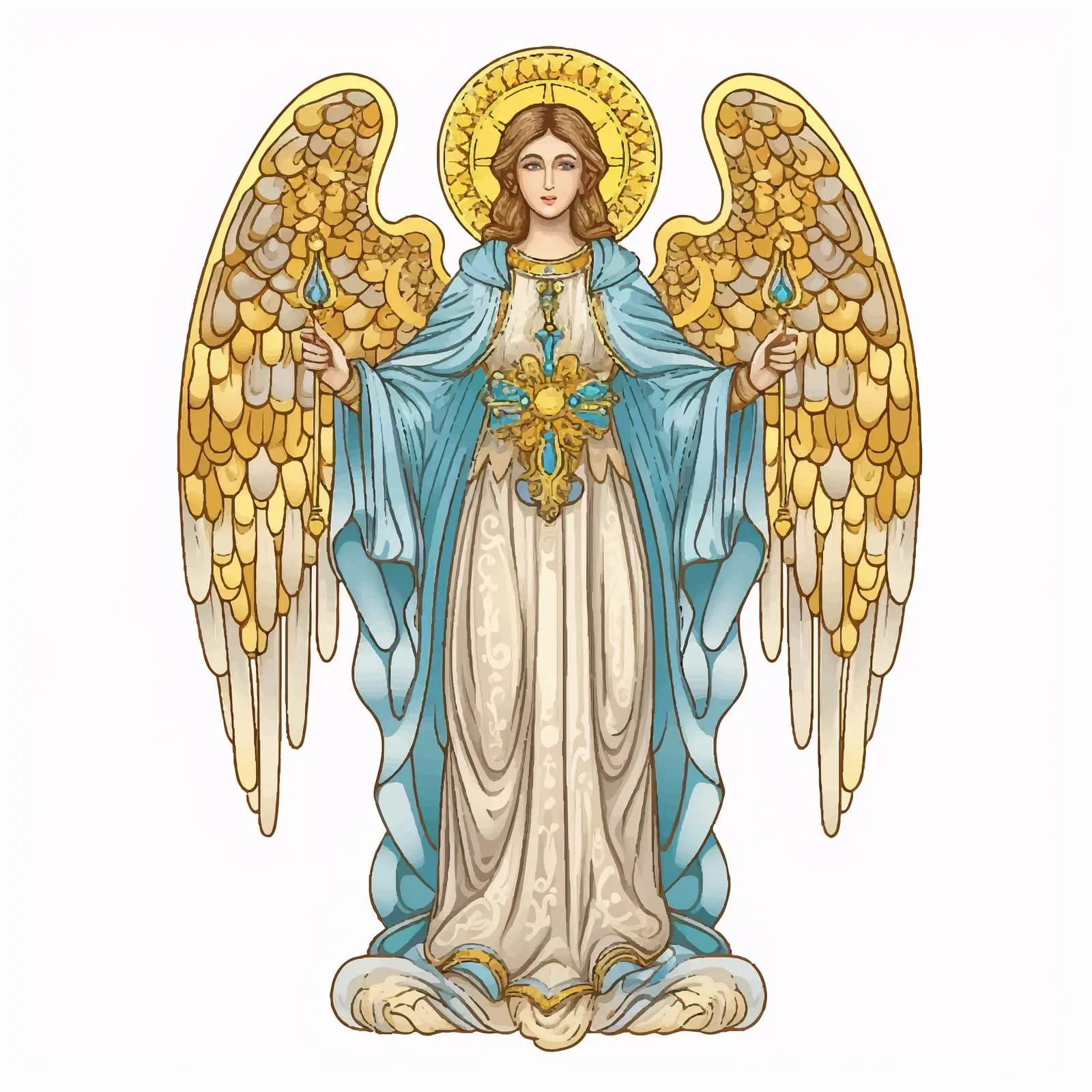 Byzantine Angel Cartoon Vector Illustration — free download from Dotvec