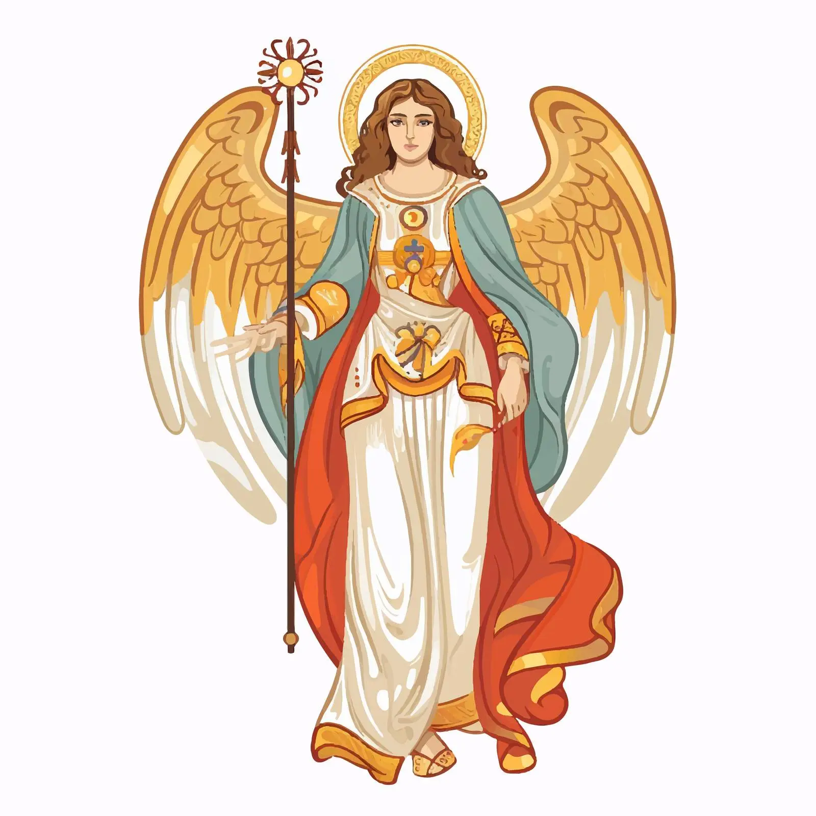 Byzantine Style Angel Illustration Vector — free download from Dotvec