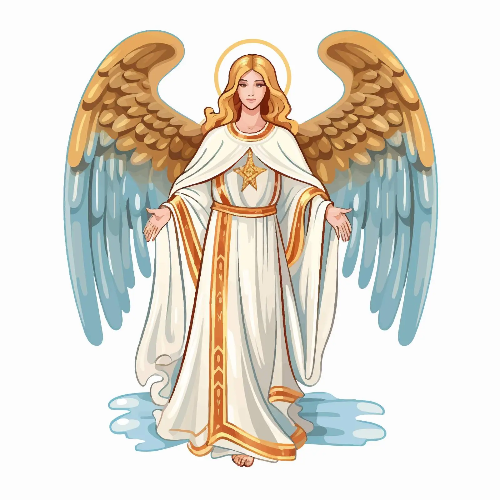 Byzantine Style Angel Illustration Vector — free download from Dotvec
