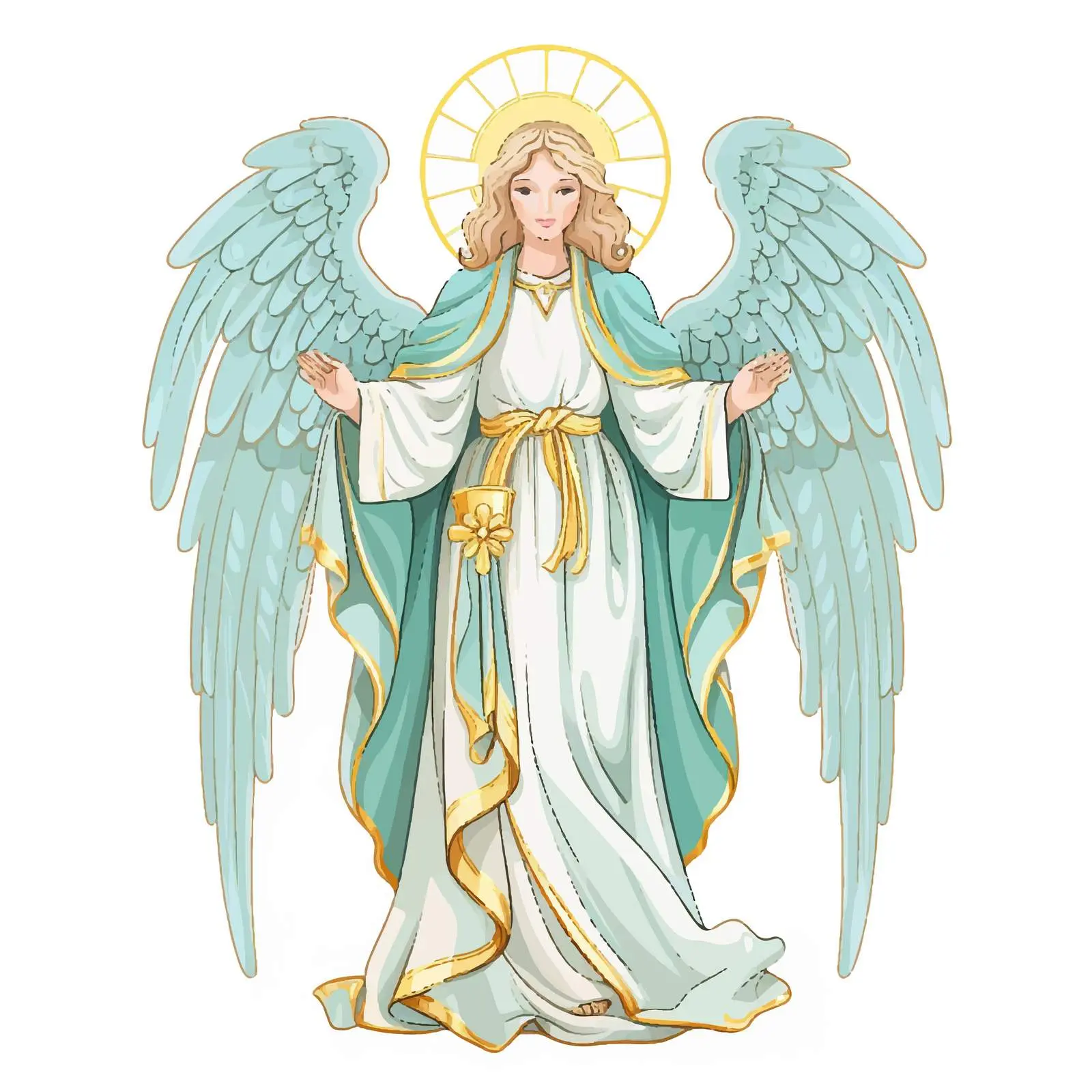 Pastel Byzantine Angel Illustration — free download from Dotvec