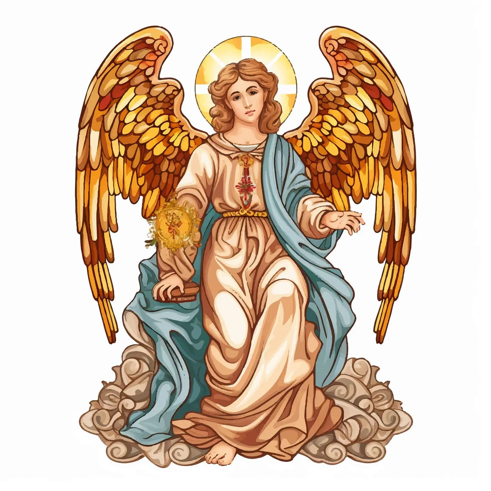 Angel Sitting and Demonstrating in Fresco Style – free optical image from Dotvec