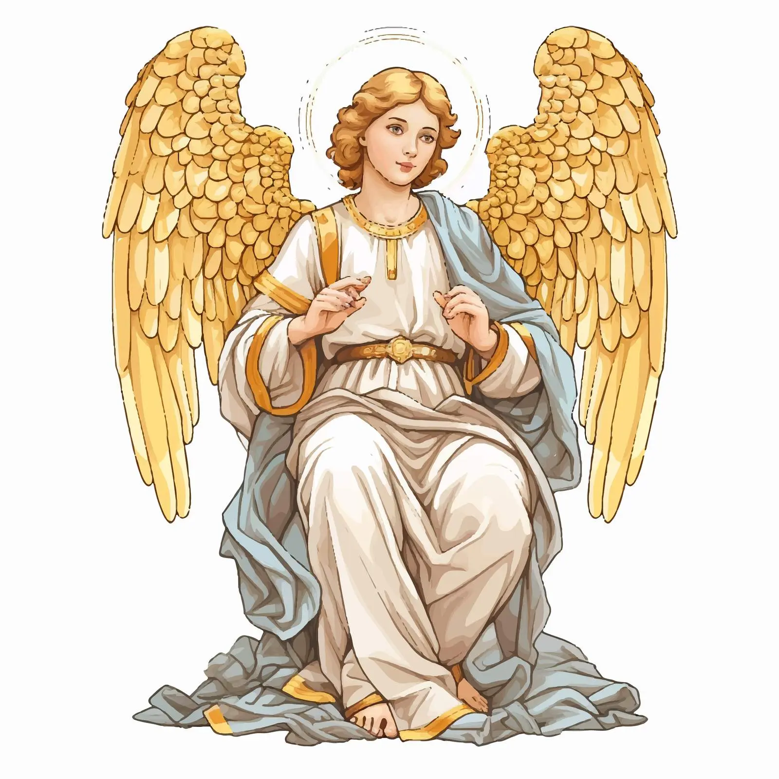 Angel Illustration with Frescoes – free frescoes image from Dotvec