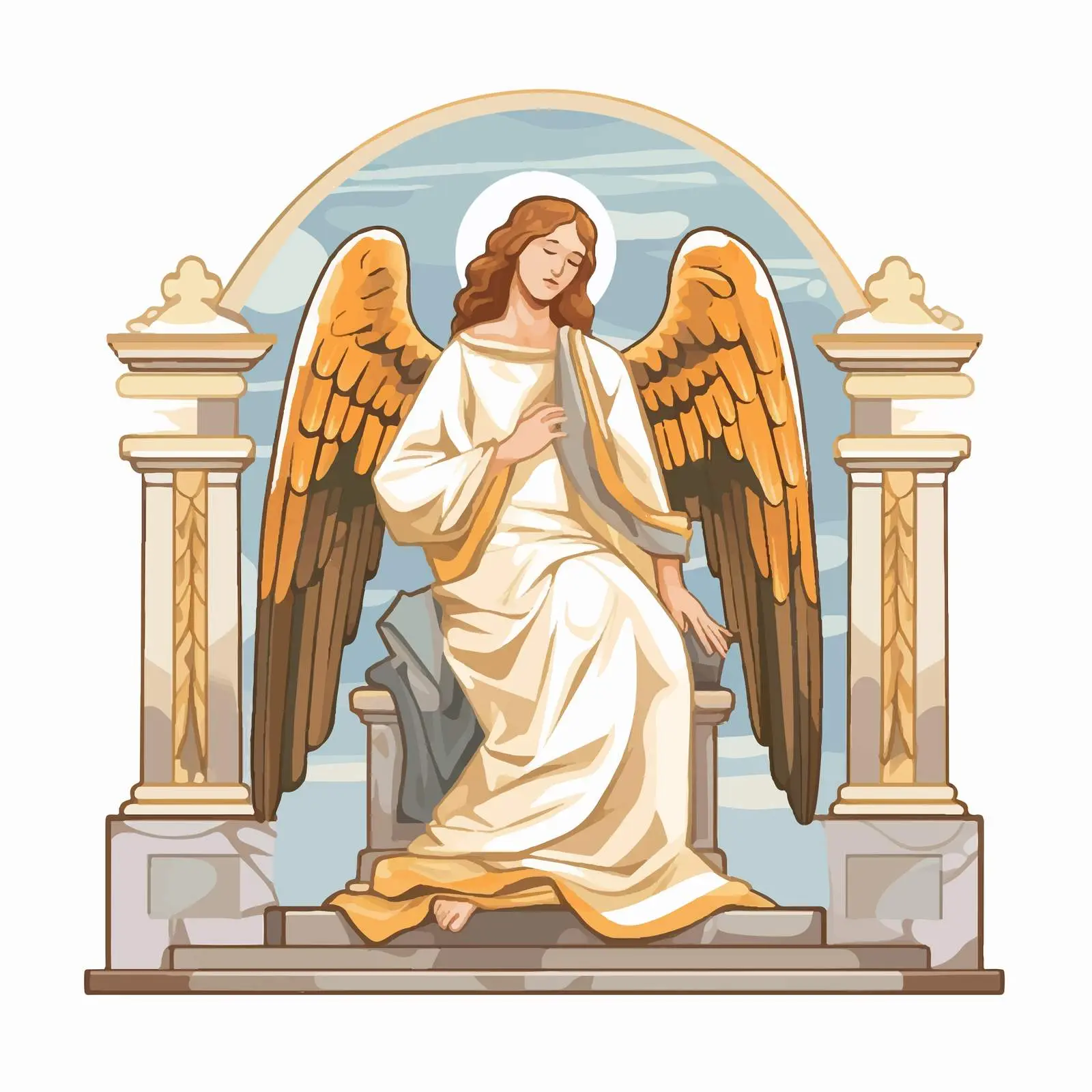 Angel at Jesus' Tomb After Crucifixion – free religious vector image from Dotvec