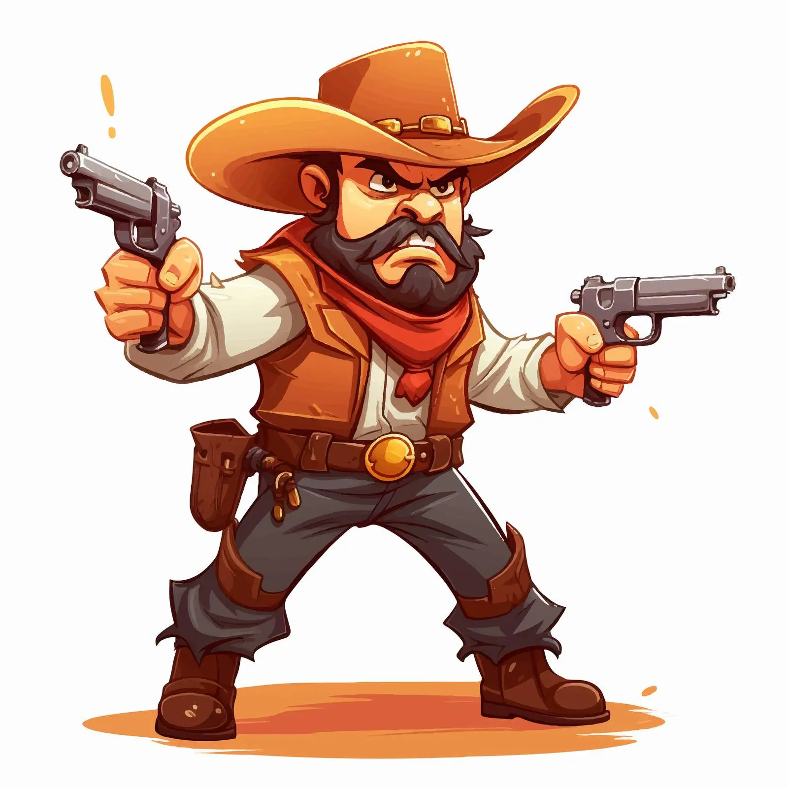 Angry Cowboy with Gun Vector Cartoon Illustration — free download from Dotvec