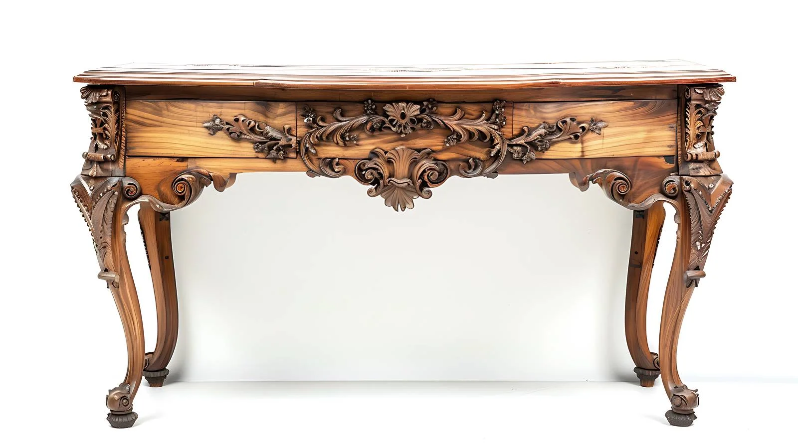 Elegant Victorian Sofa Table Front View — free download from Dotvec