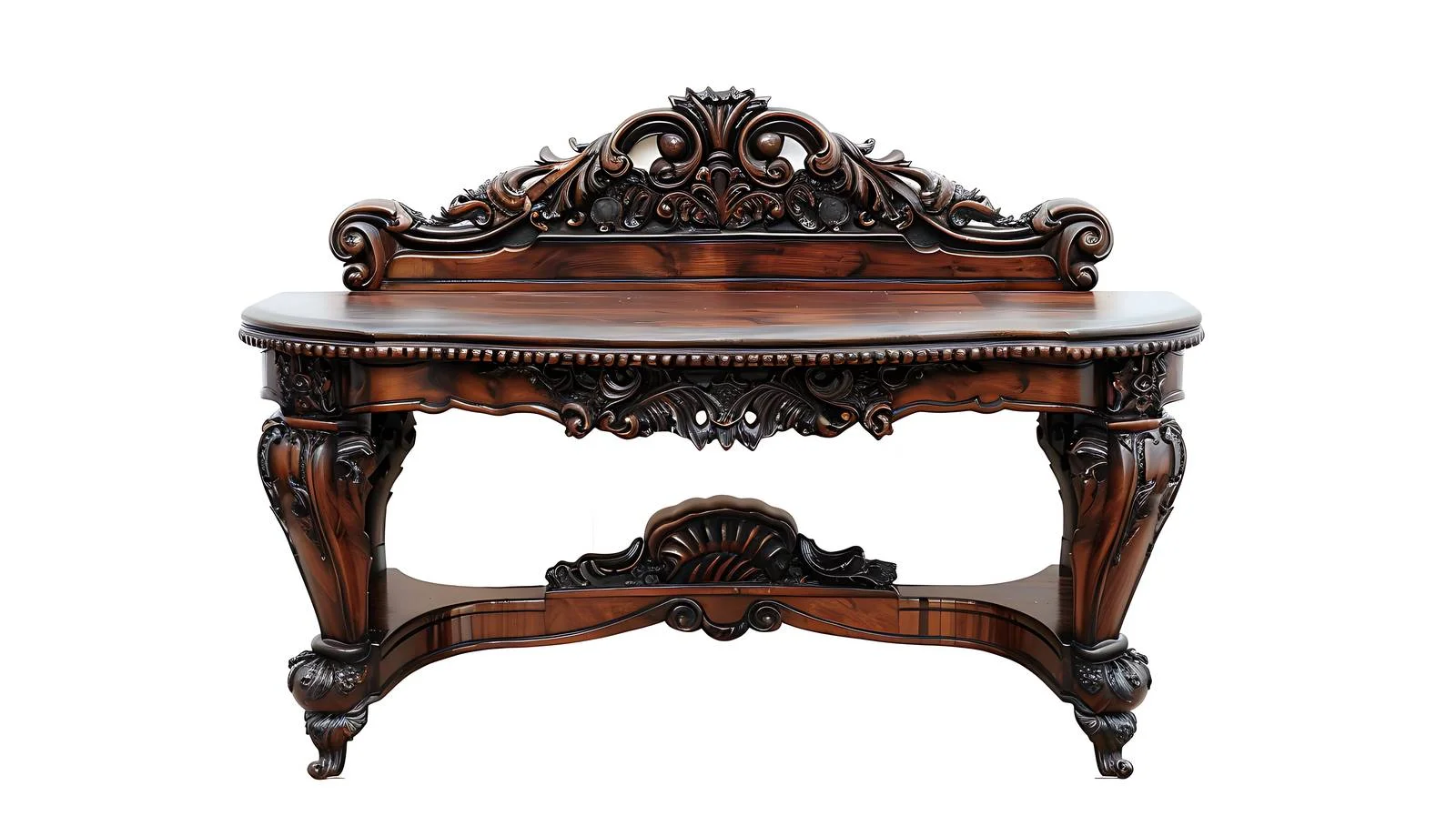 Elegant Victorian Sofa Table Front View — free download from Dotvec