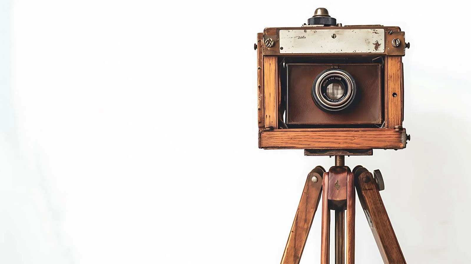 Vintage Wooden Camera on Old Tripod — free download from Dotvec