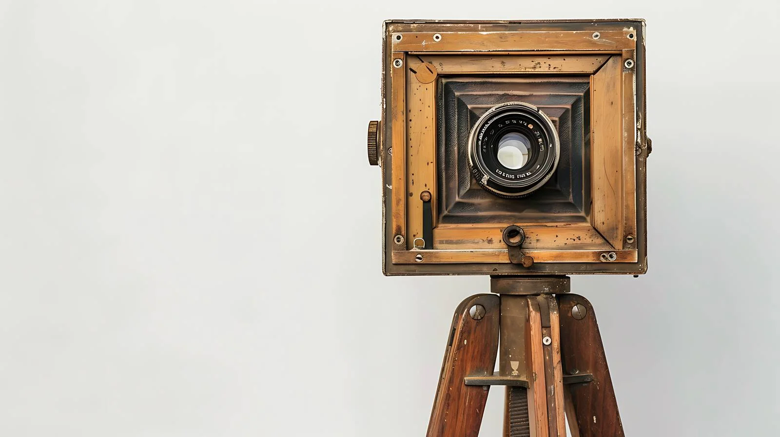 Vintage Wooden Camera on Tripod Stand — free download from Dotvec