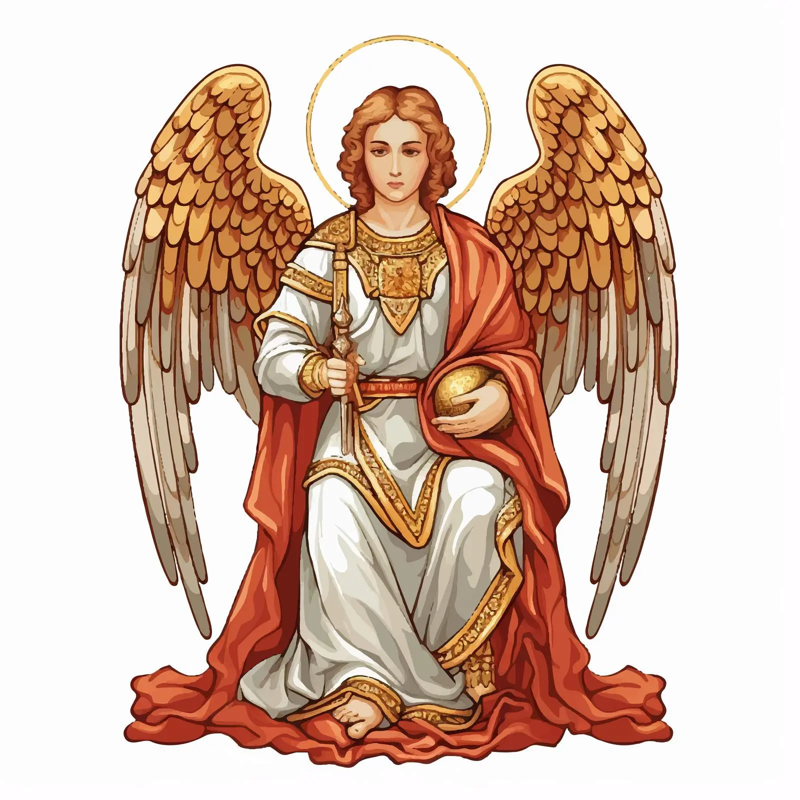 Byzantine Style Archangel Fresco Illustration – free fresco image from Dotvec