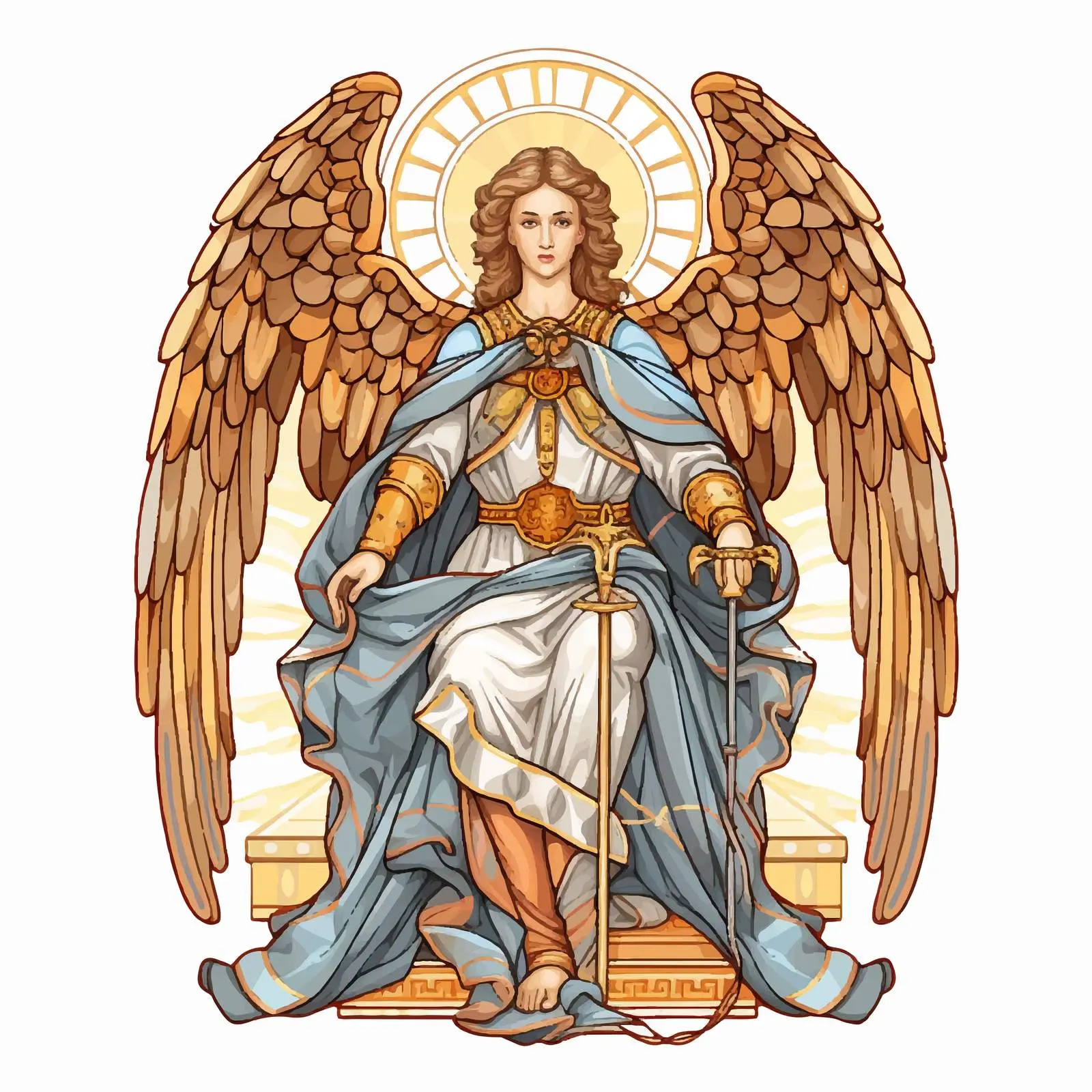 Byzantine Style Archangel Fresco Illustration – free fresco image from Dotvec