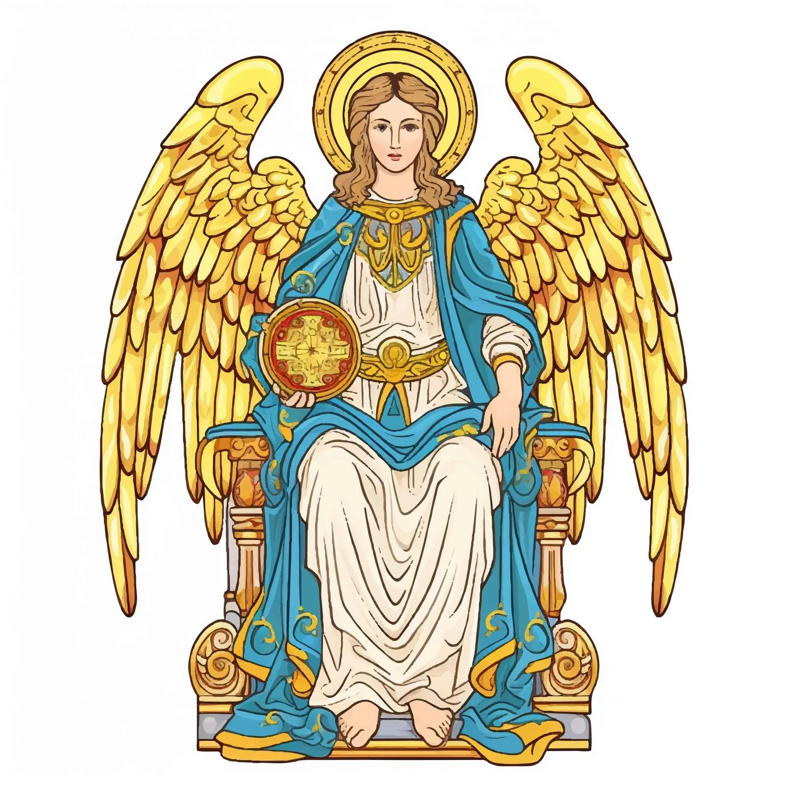 Byzantine Archangel Illustration Fresco – free fresco image from Dotvec