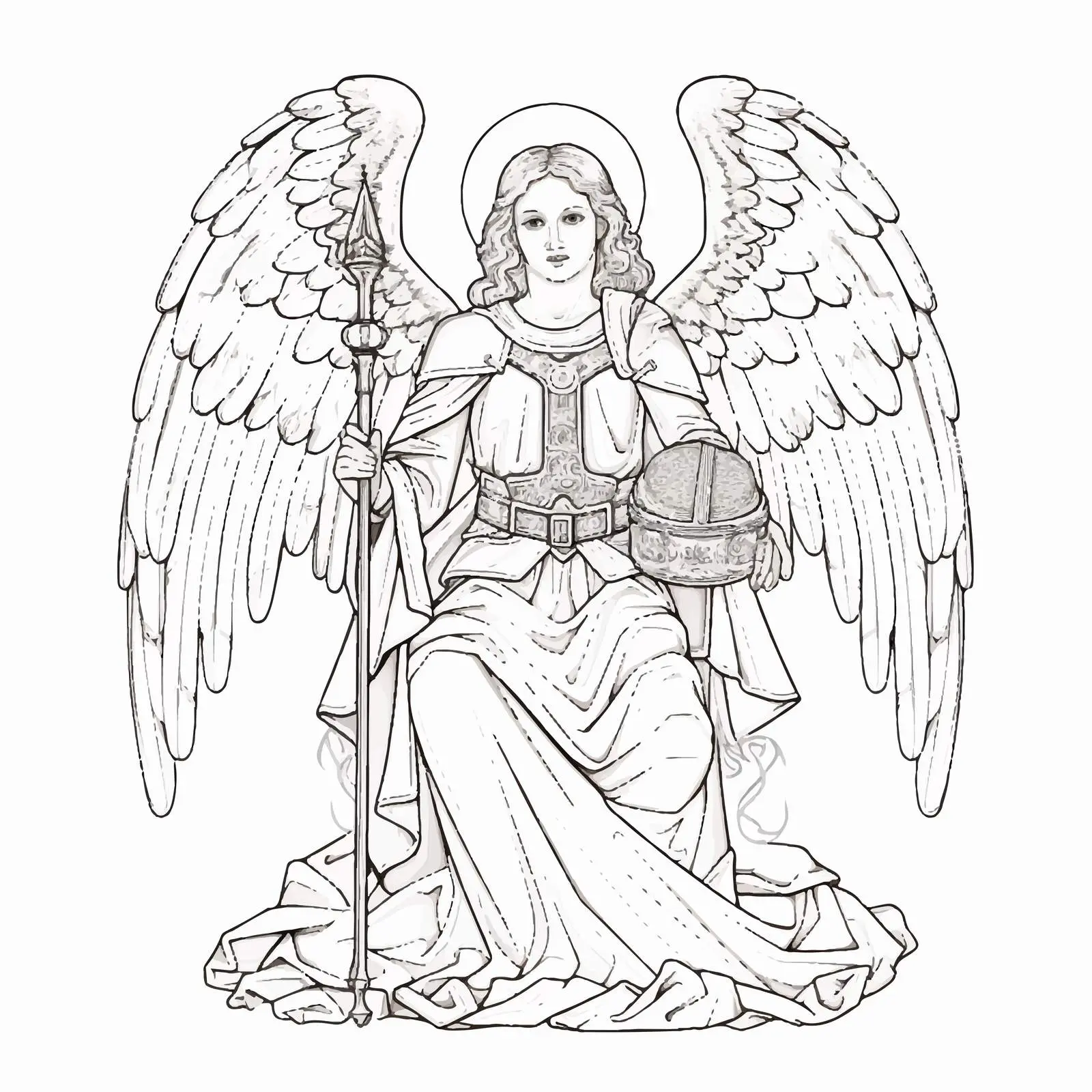Byzantine Fresco of an Archangel Sitting – free fresco image from Dotvec