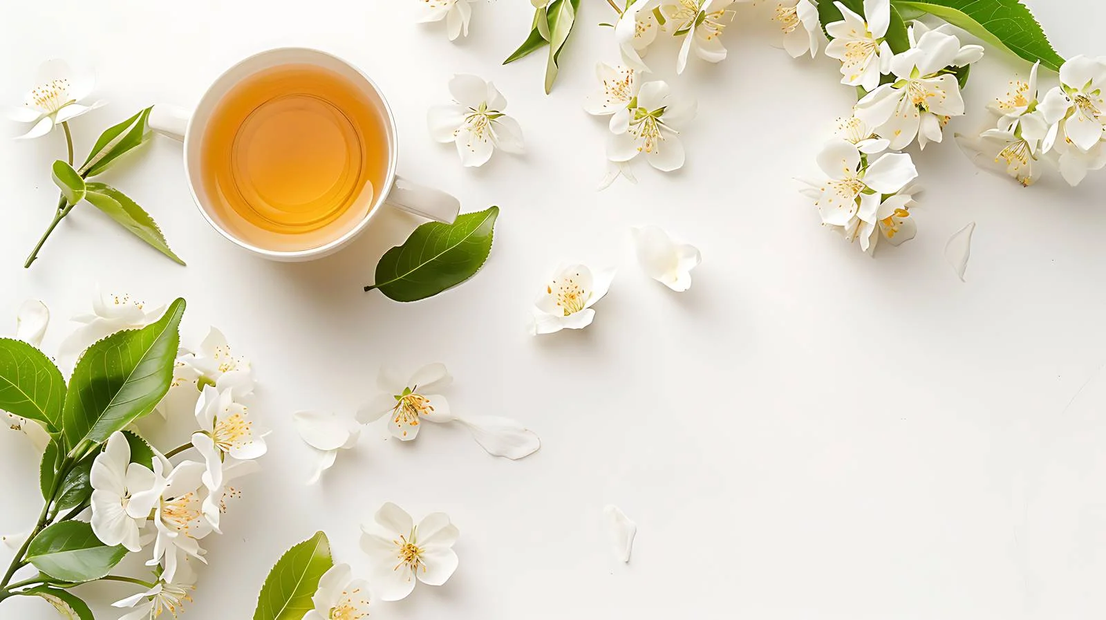 Elegant Jasmine Tea Cup Arrangement — free download from Dotvec