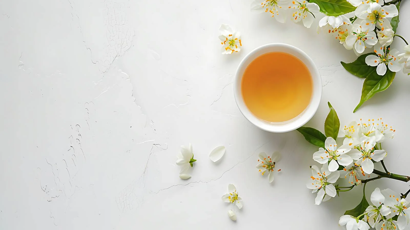 Elegant Jasmine Tea Serving on Delicate Tray — free download from Dotvec