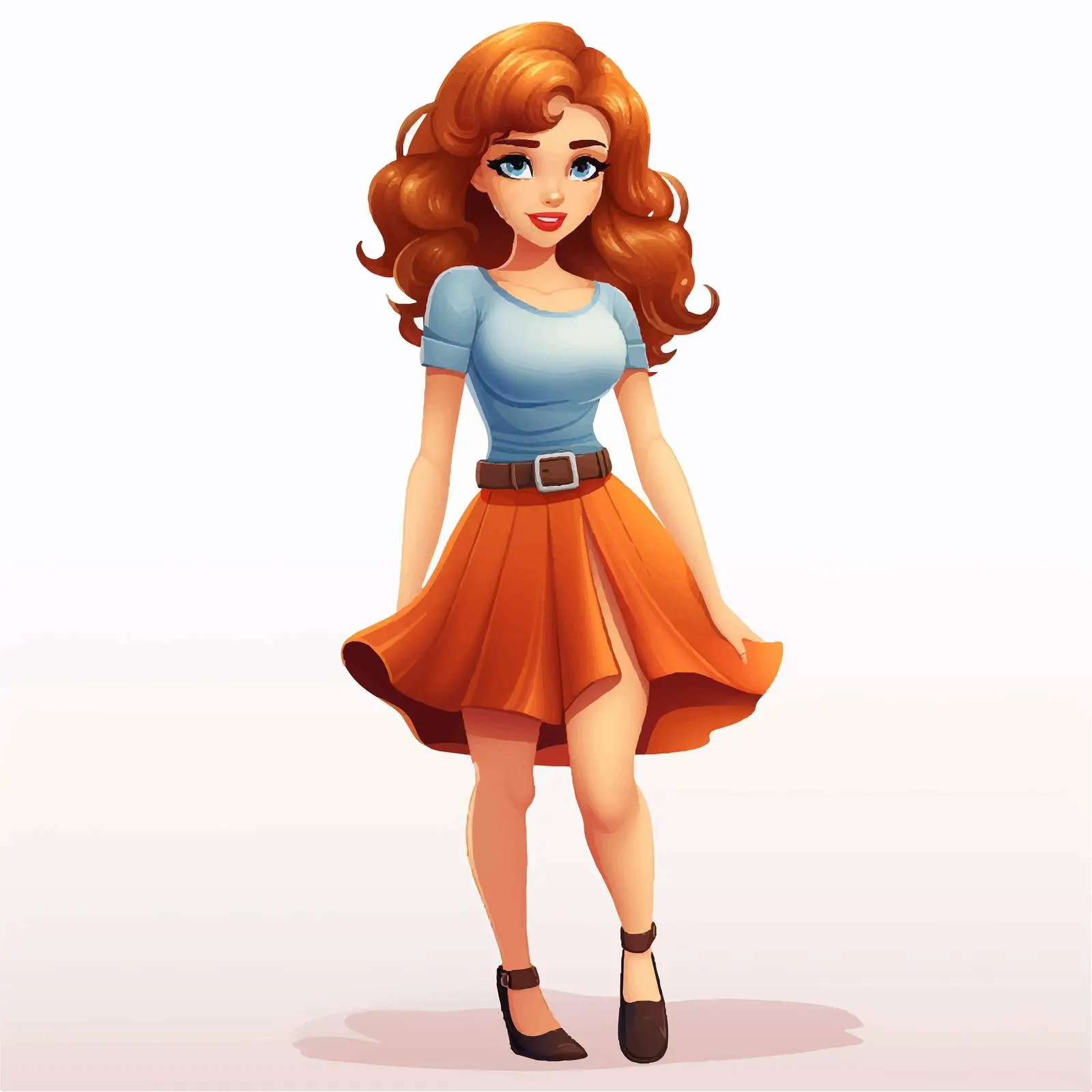 Stylish Cartoon Female Character in Mini Dress — free download from Dotvec