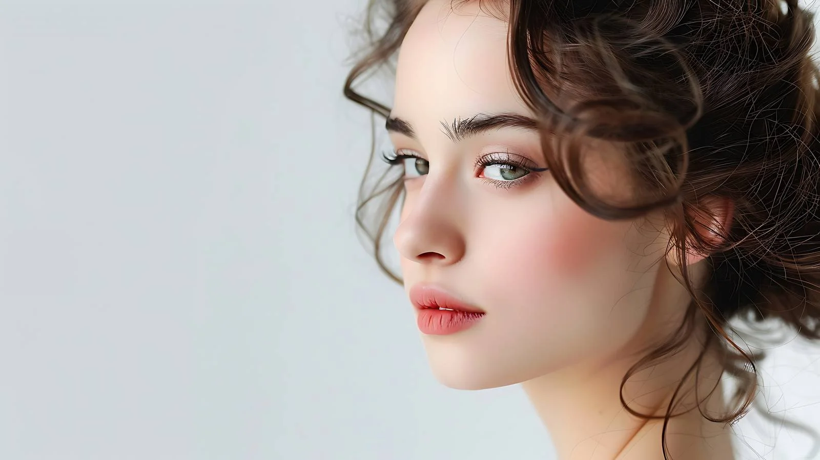 Elegant Young Woman White Background — free download from Dotvec