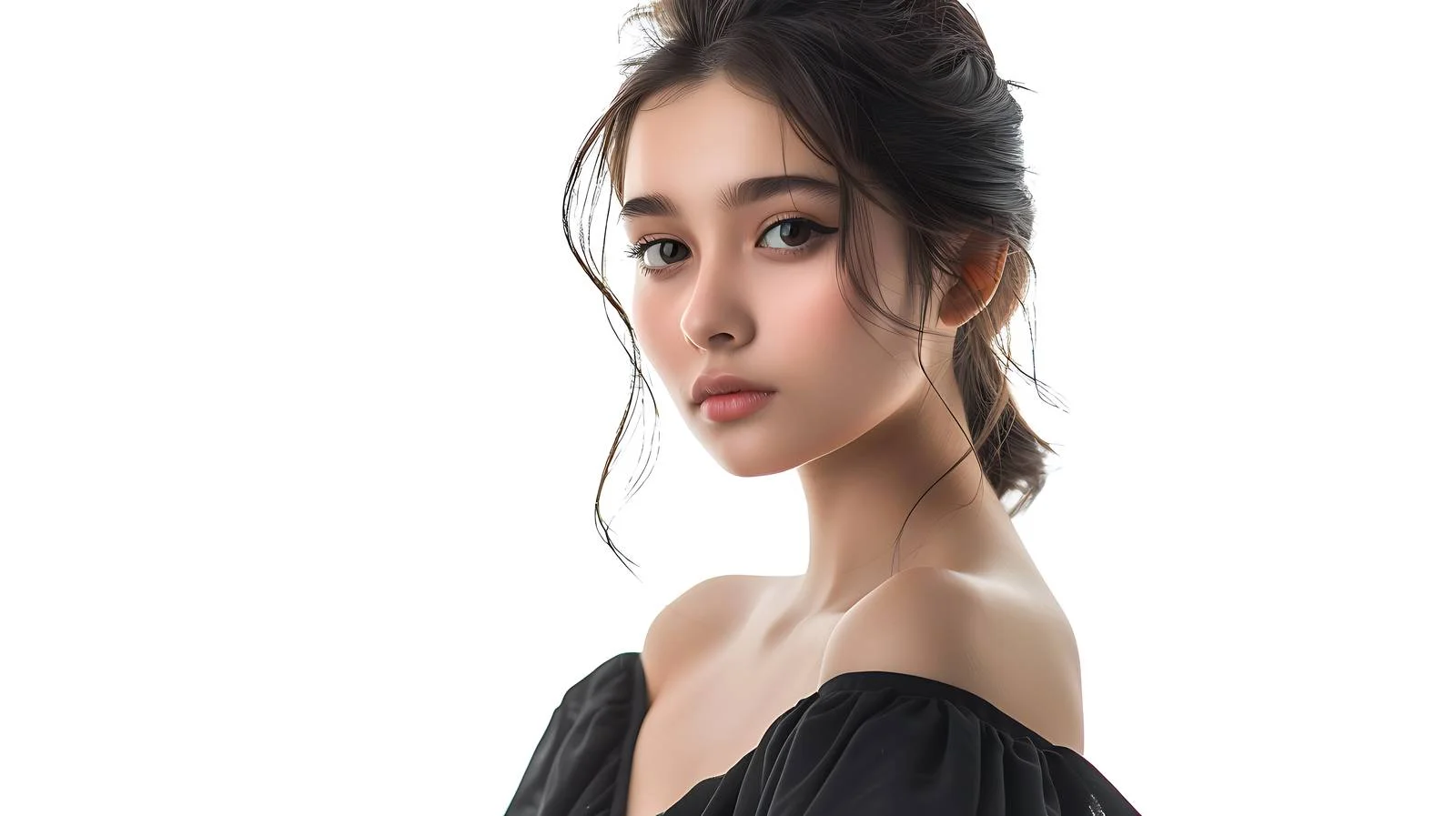 Elegant Young Woman on White Background — free download from Dotvec